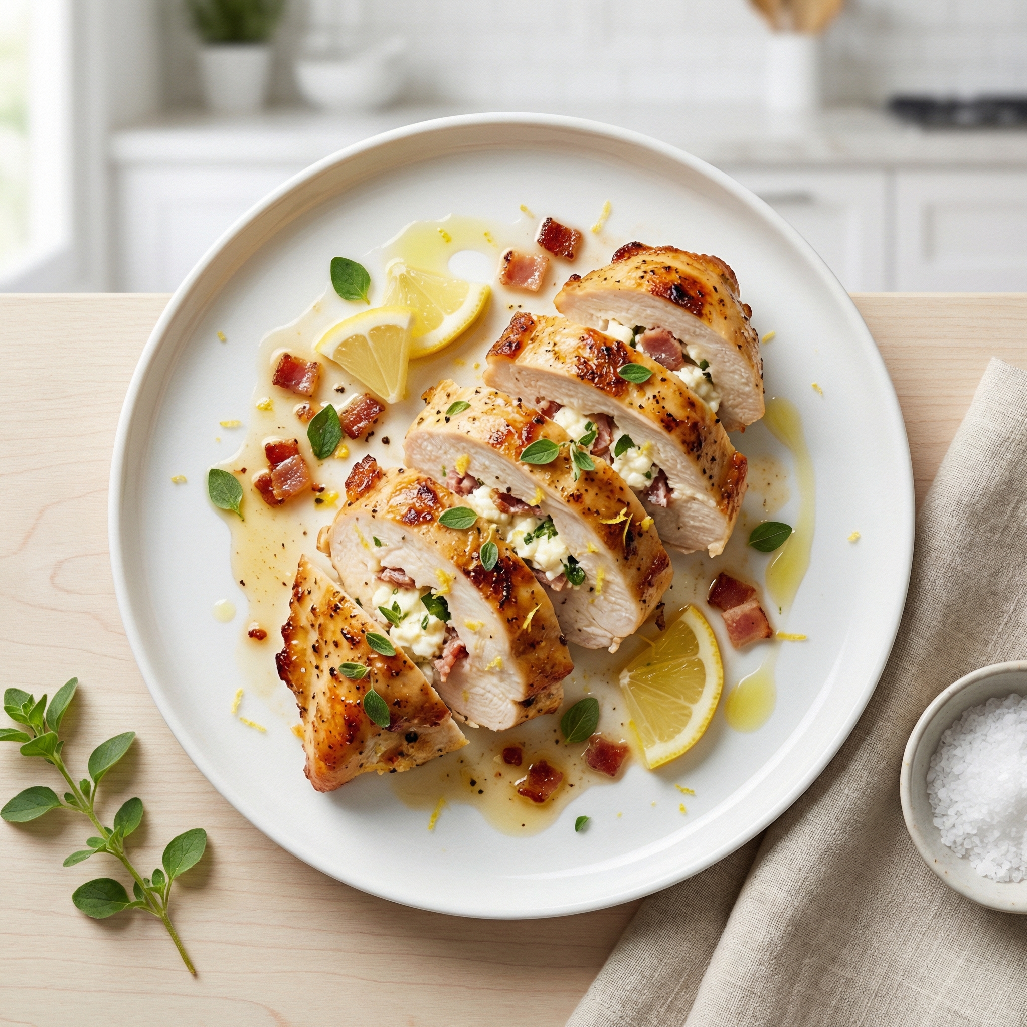 Feta Cheese and Bacon Stuffed Breasts