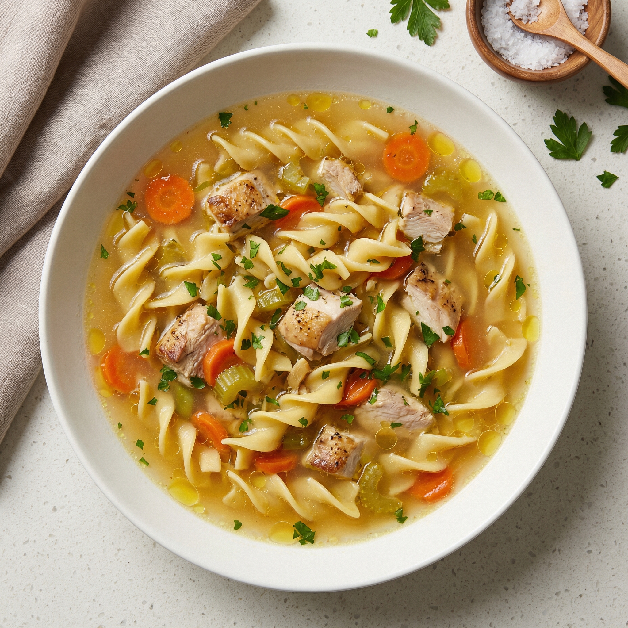 Homestyle Chicken Soup with Egg Noodles