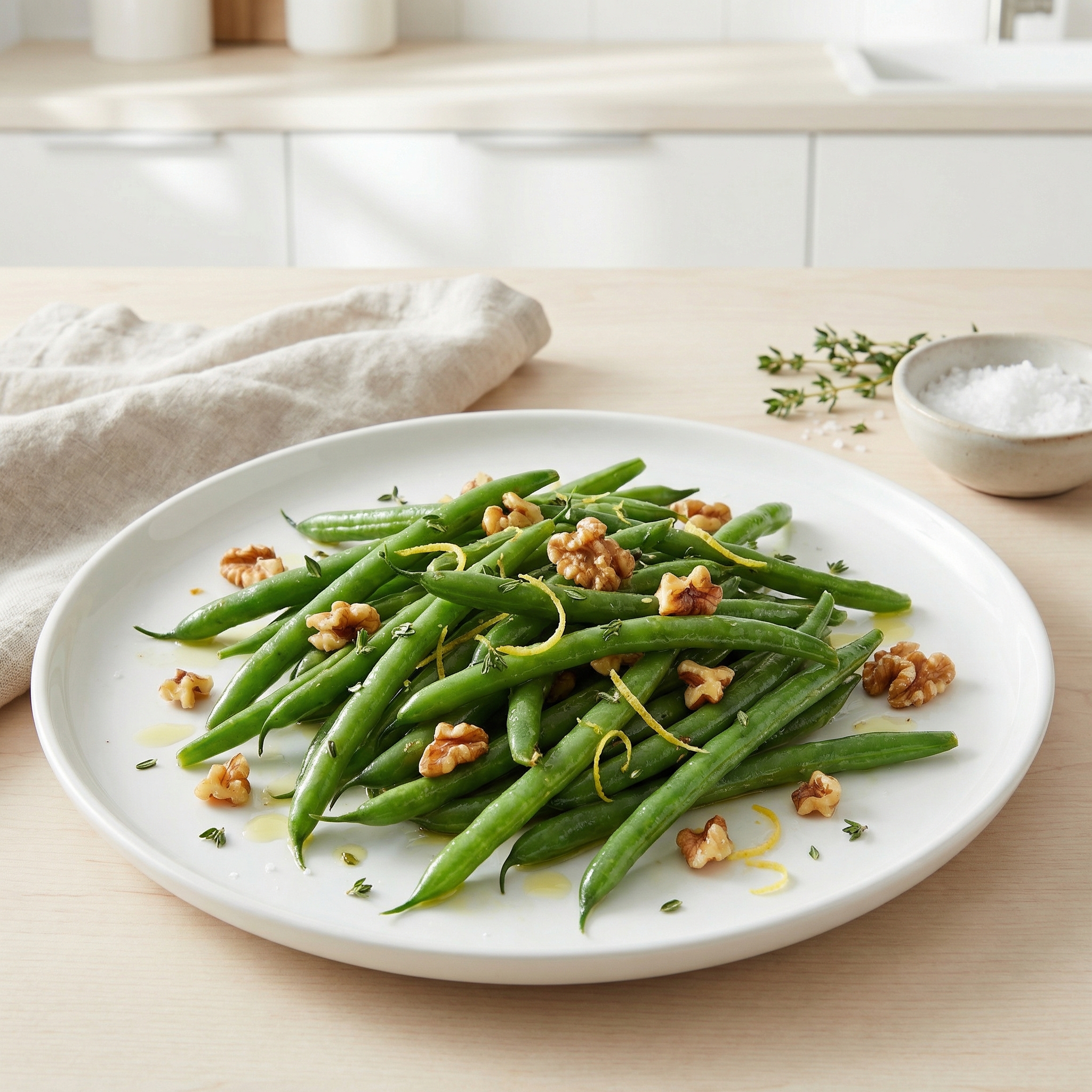 Lemony Green Beans with Walnuts and Thyme