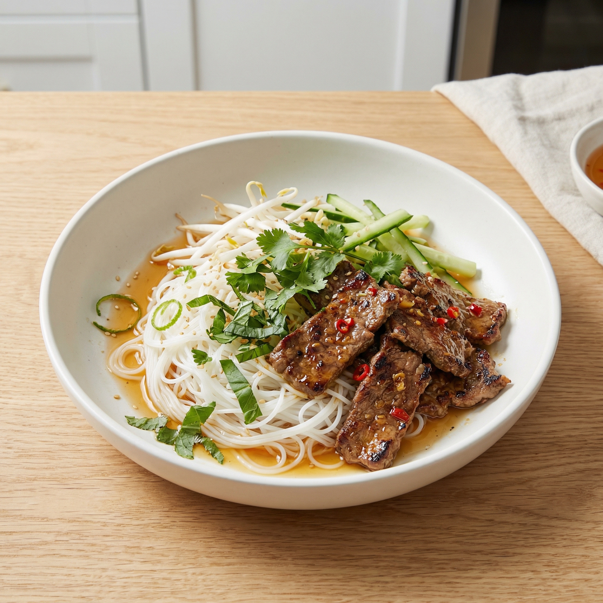 Lemongrass Beef with Rice Vermicelli (Vietnamese Style)