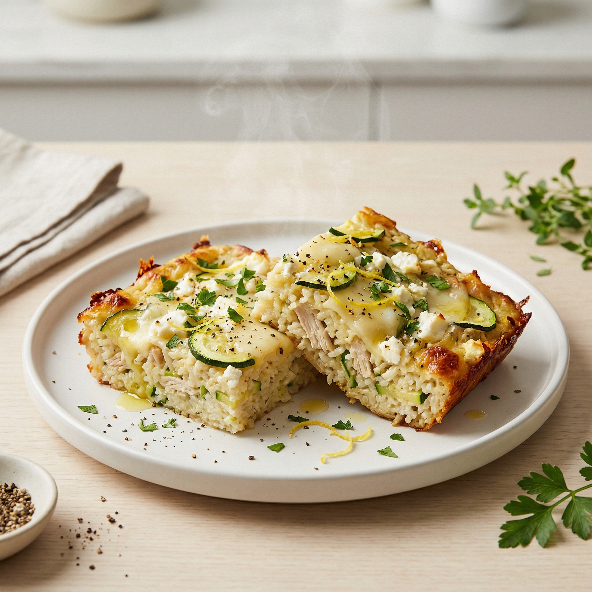 Zucchini Chicken Rice Casserole