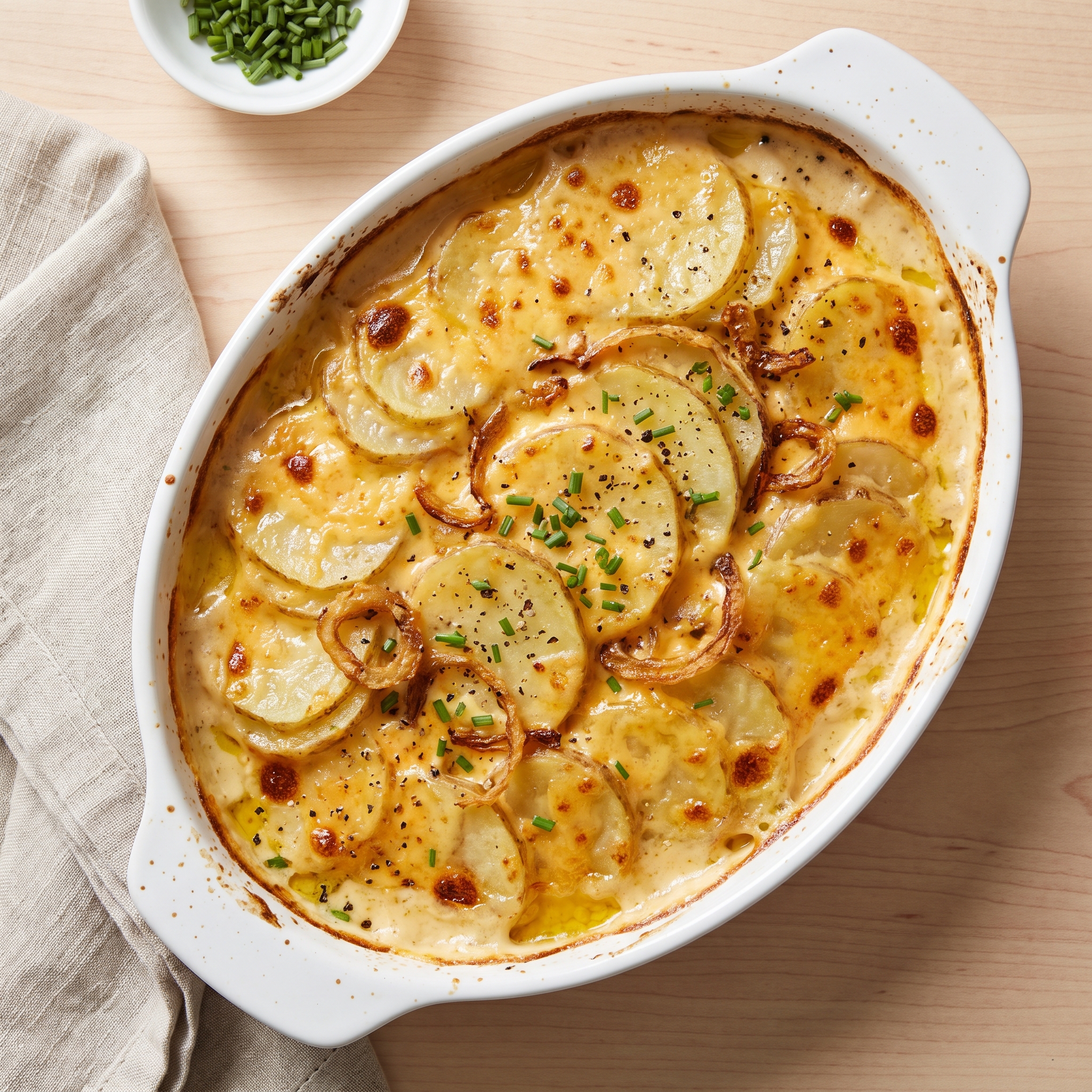 Lighter Creamy Potatoes Au Gratin