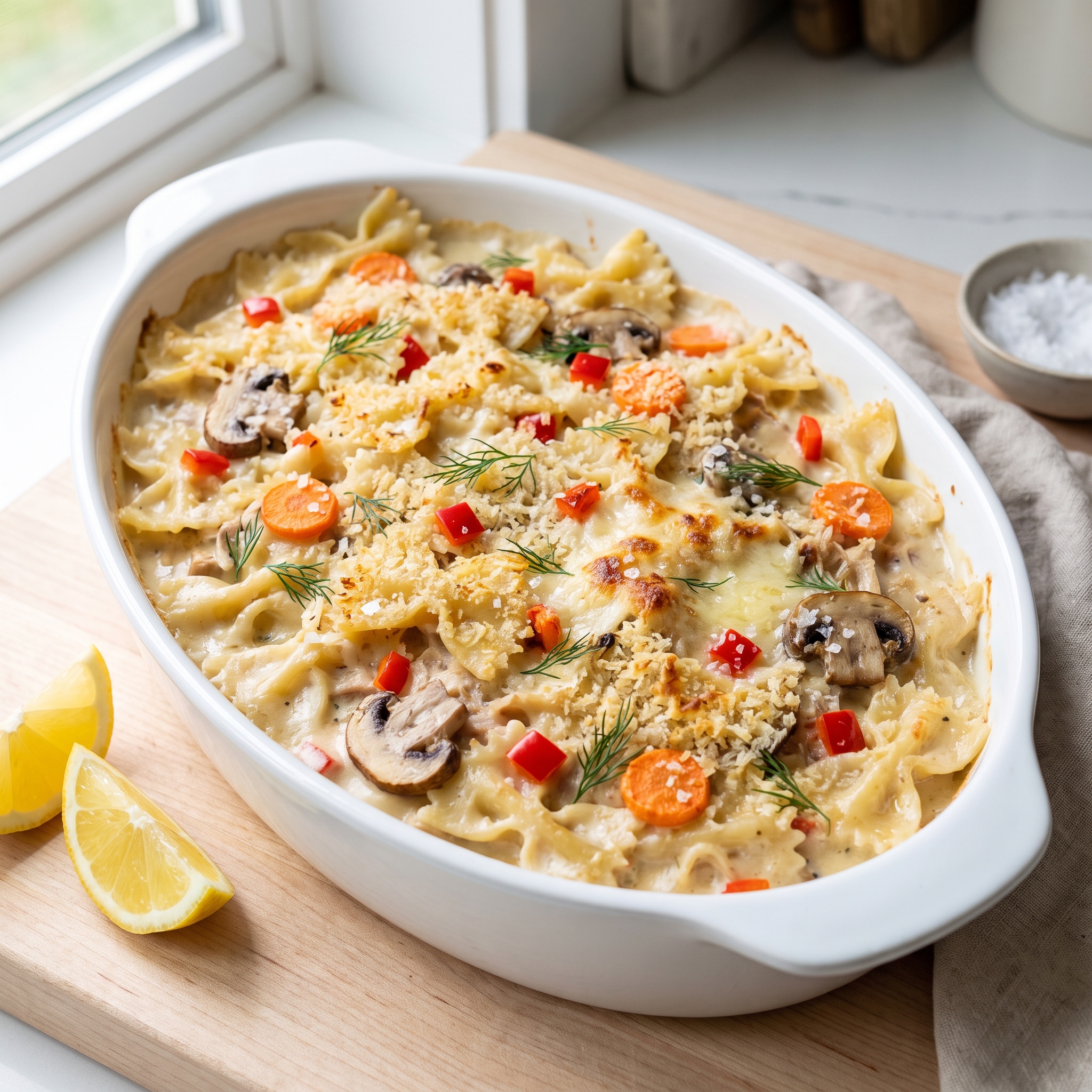 Lighter Tuna Bow-Tie Casserole