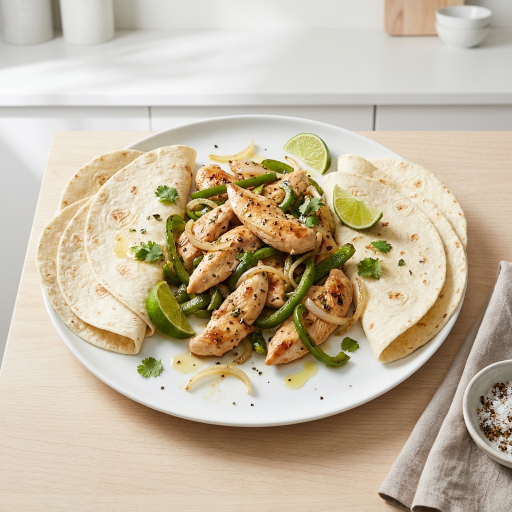 Lime-Kissed Garlic Onion Chicken Fajitas