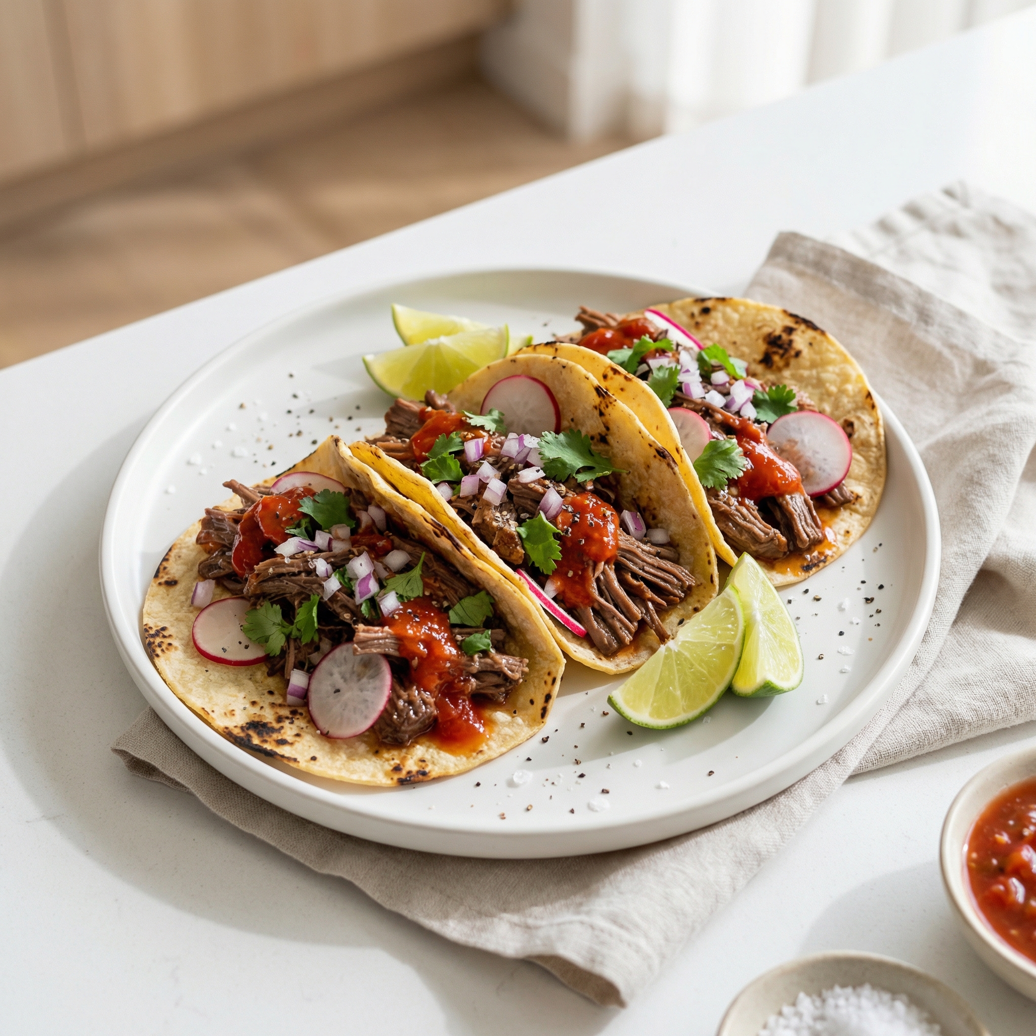Shredded Beef Tacos with Lime