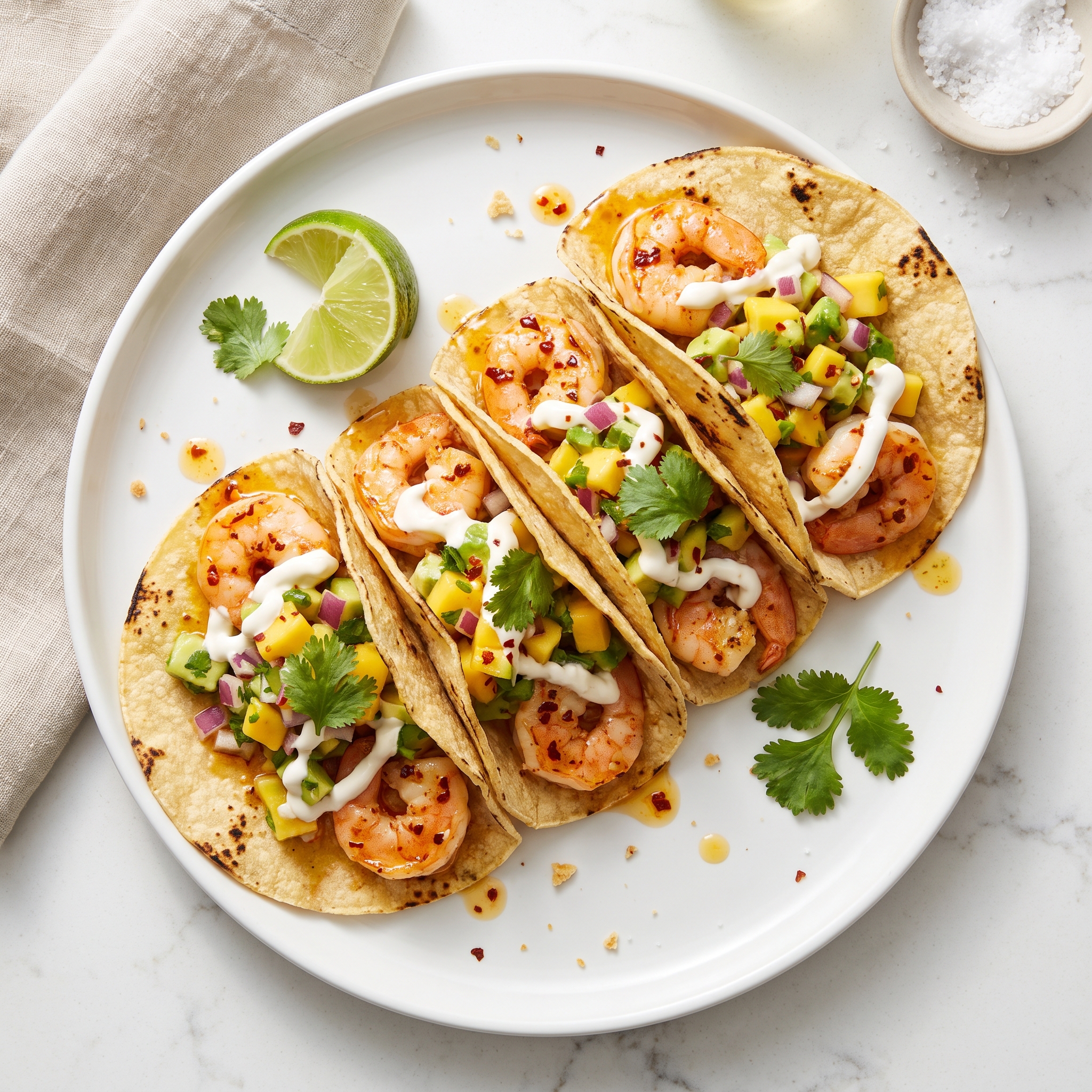 Lime Shrimp Tacos with Mango Salsa