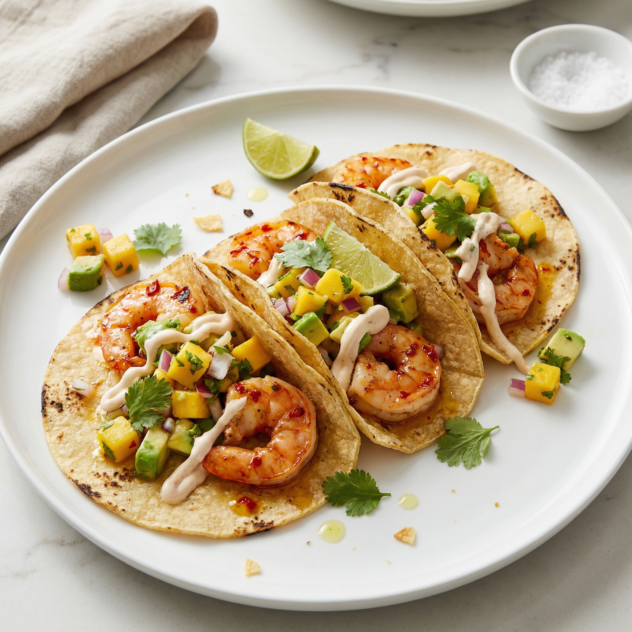 Lime Shrimp Tacos with Mango Salsa
