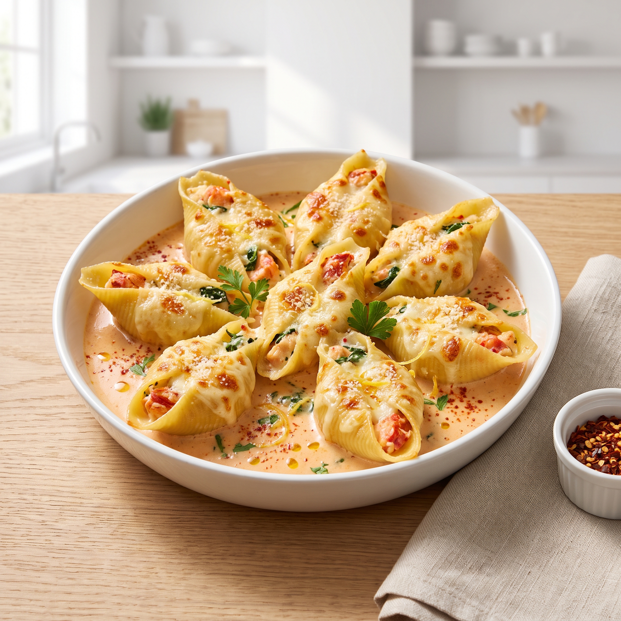 Lobster-Filled Jumbo Shells for Two