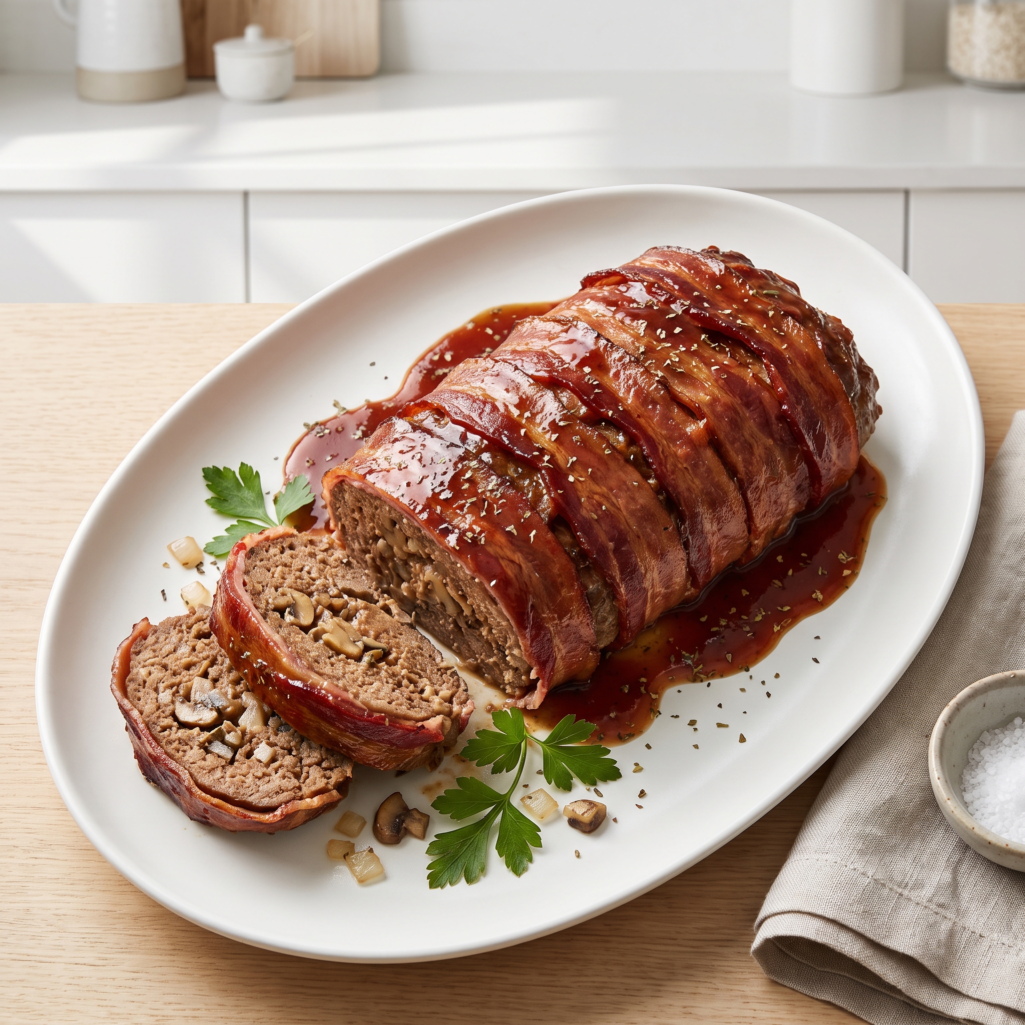 Low-Carb Bacon-Wrapped Meatloaf