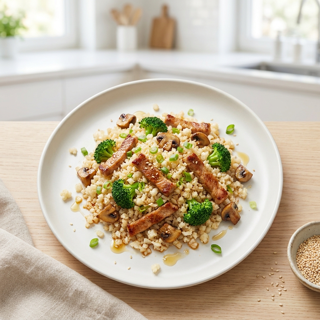 Low-Carb Pork & Veggie Cauliflower Fried Rice