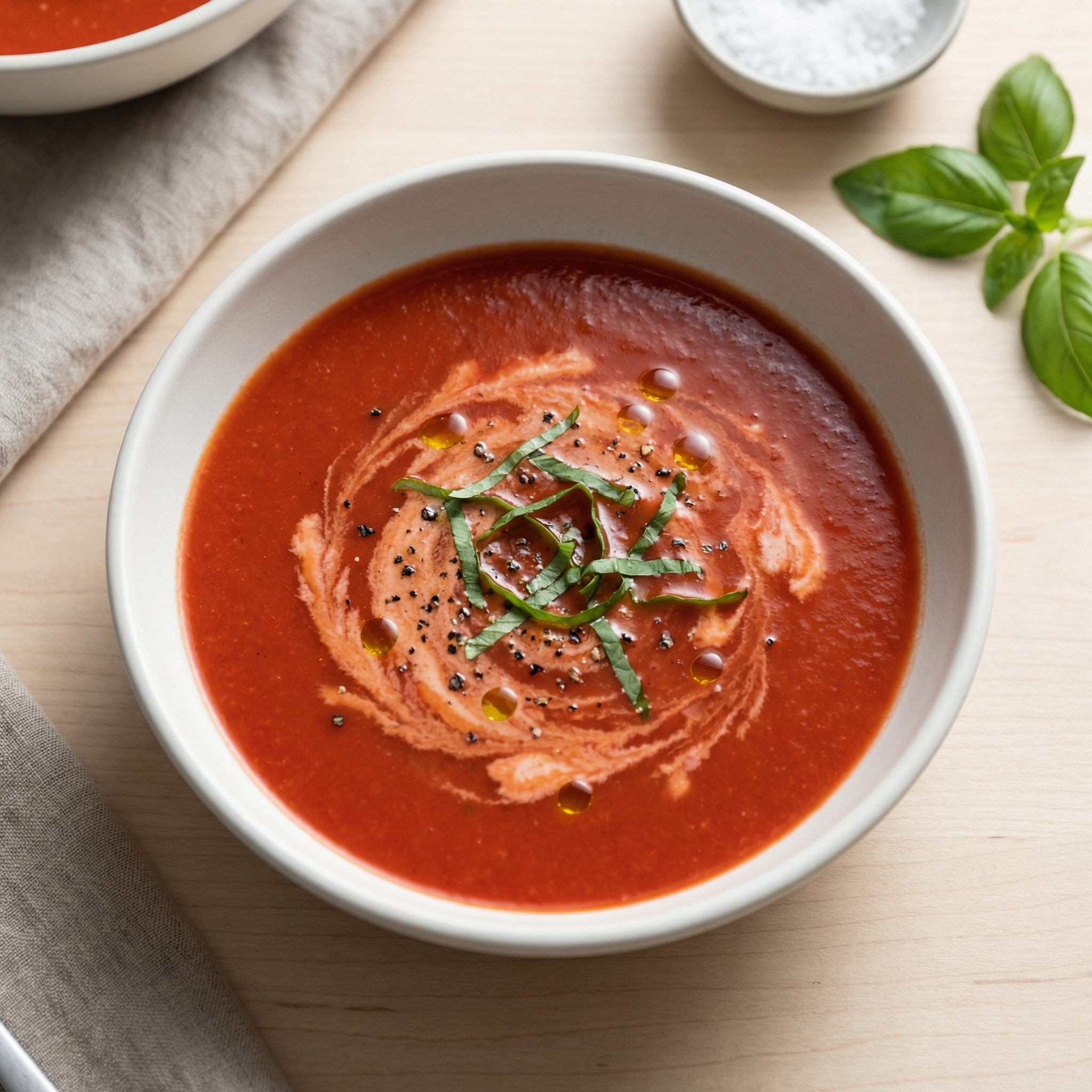 Light Creamy Tomato Soup (Low-Fat)