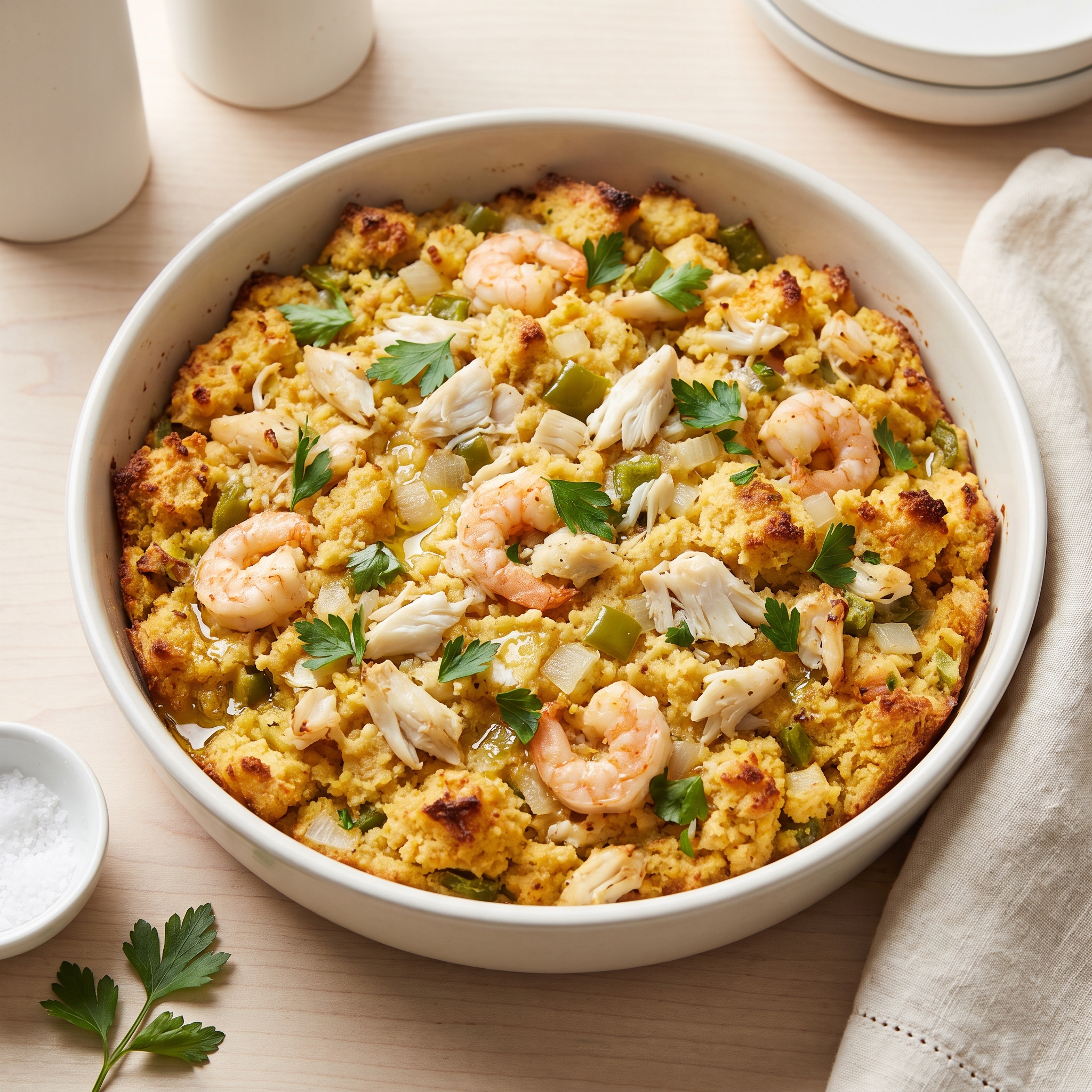 Lowcountry Seafood Cornbread Dressing