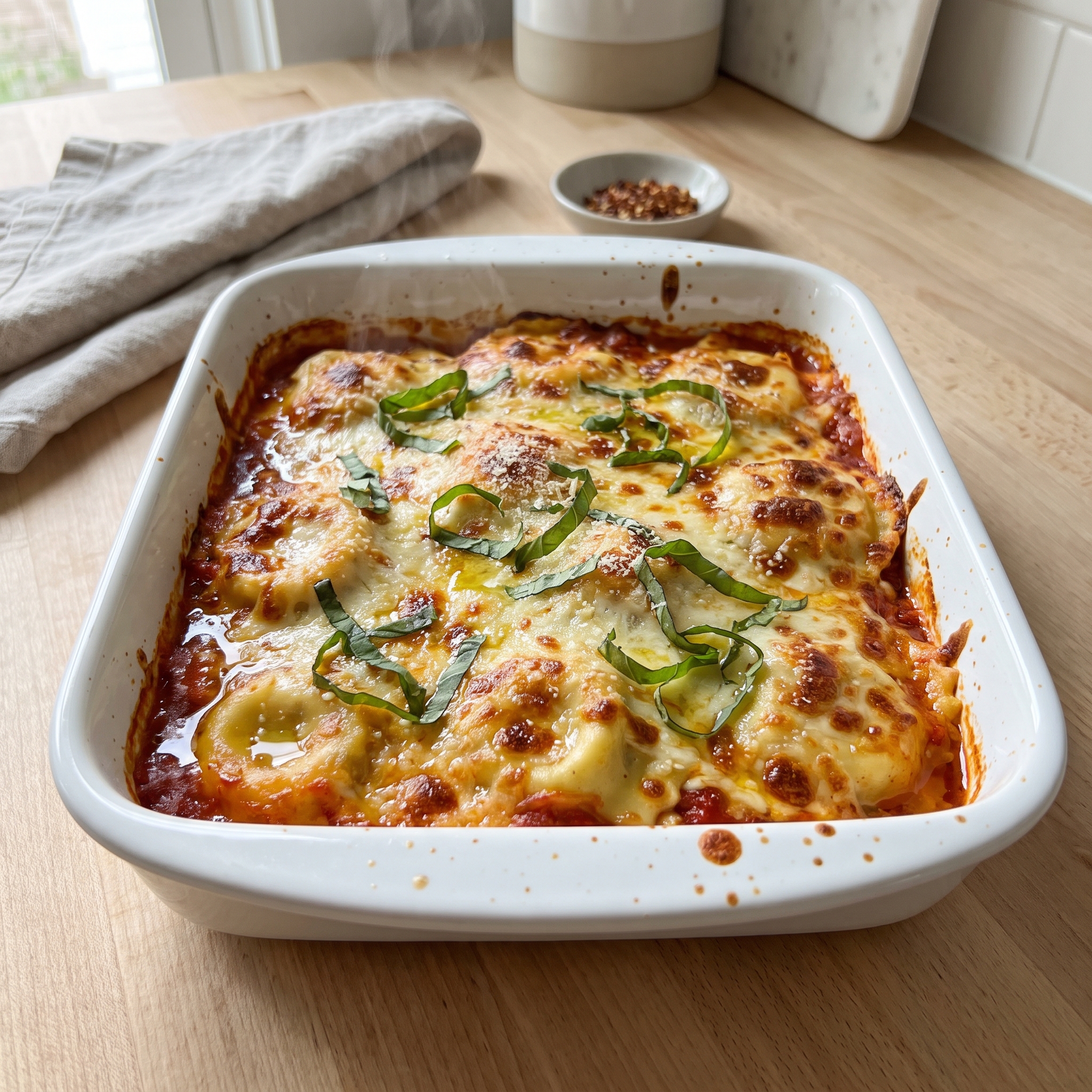 Luxe Baked Ravioli Casserole