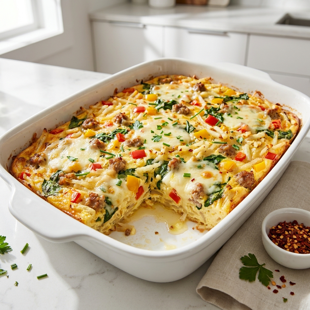 Make-Ahead Morning Breakfast Casserole