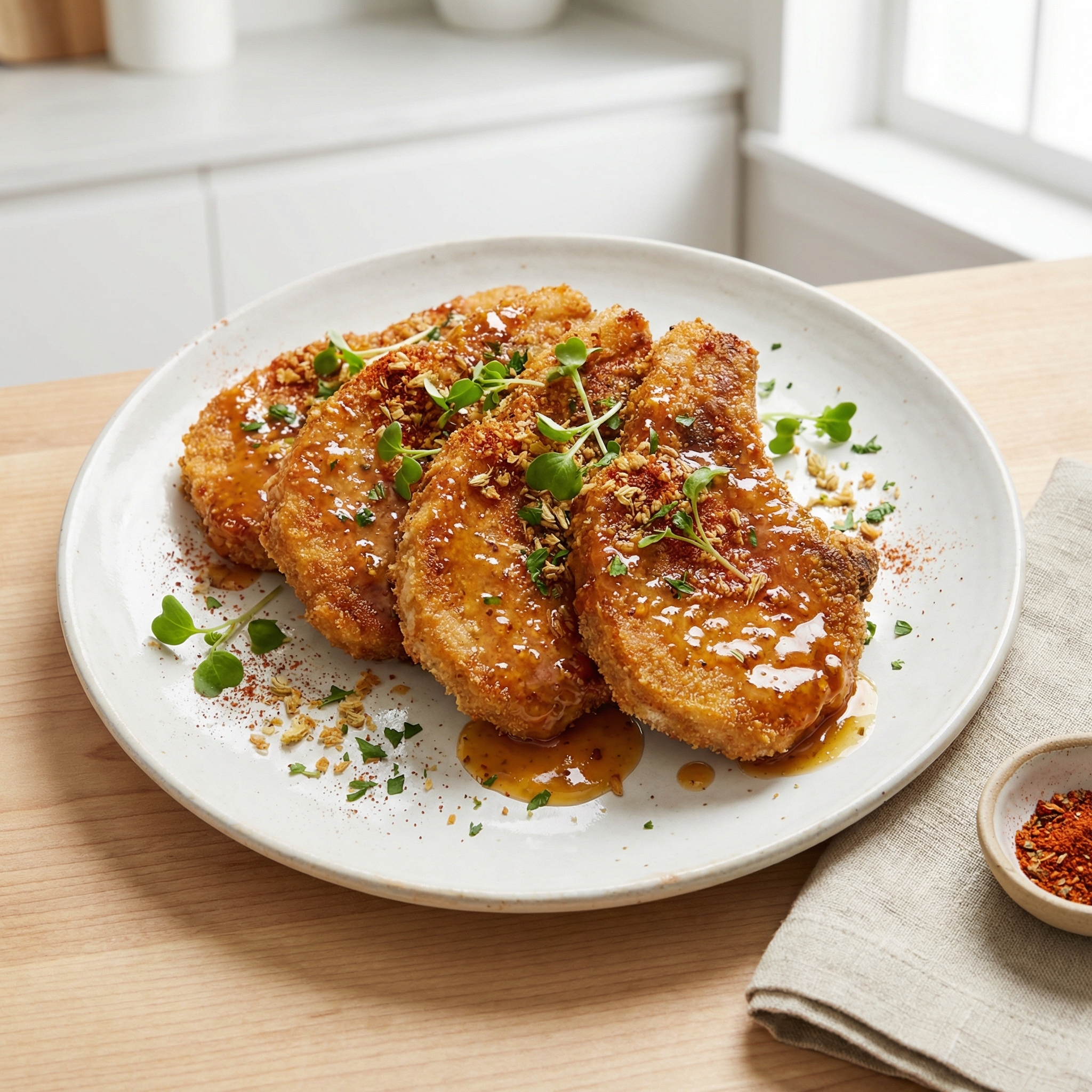 Maple-Mustard Canadian Pork Loin Chops