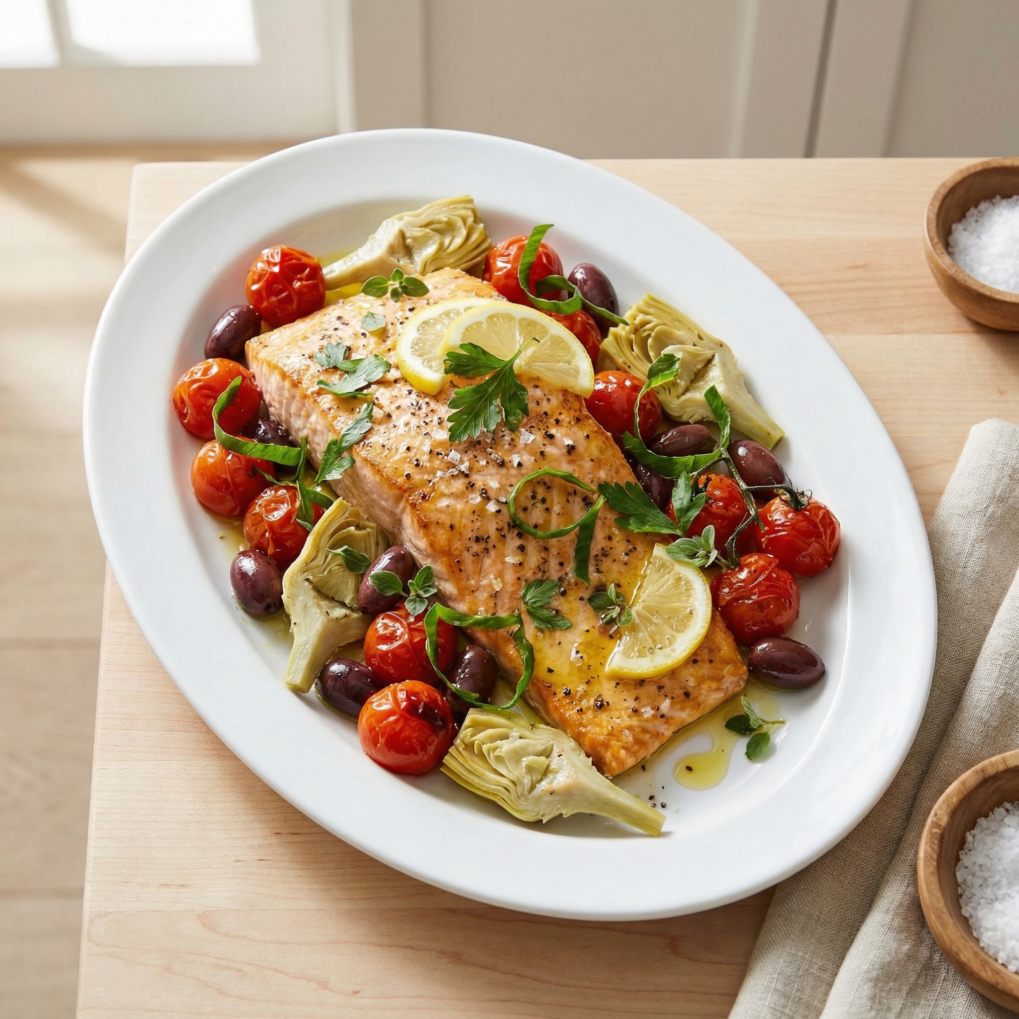 Mediterranean Salmon Baked in Foil