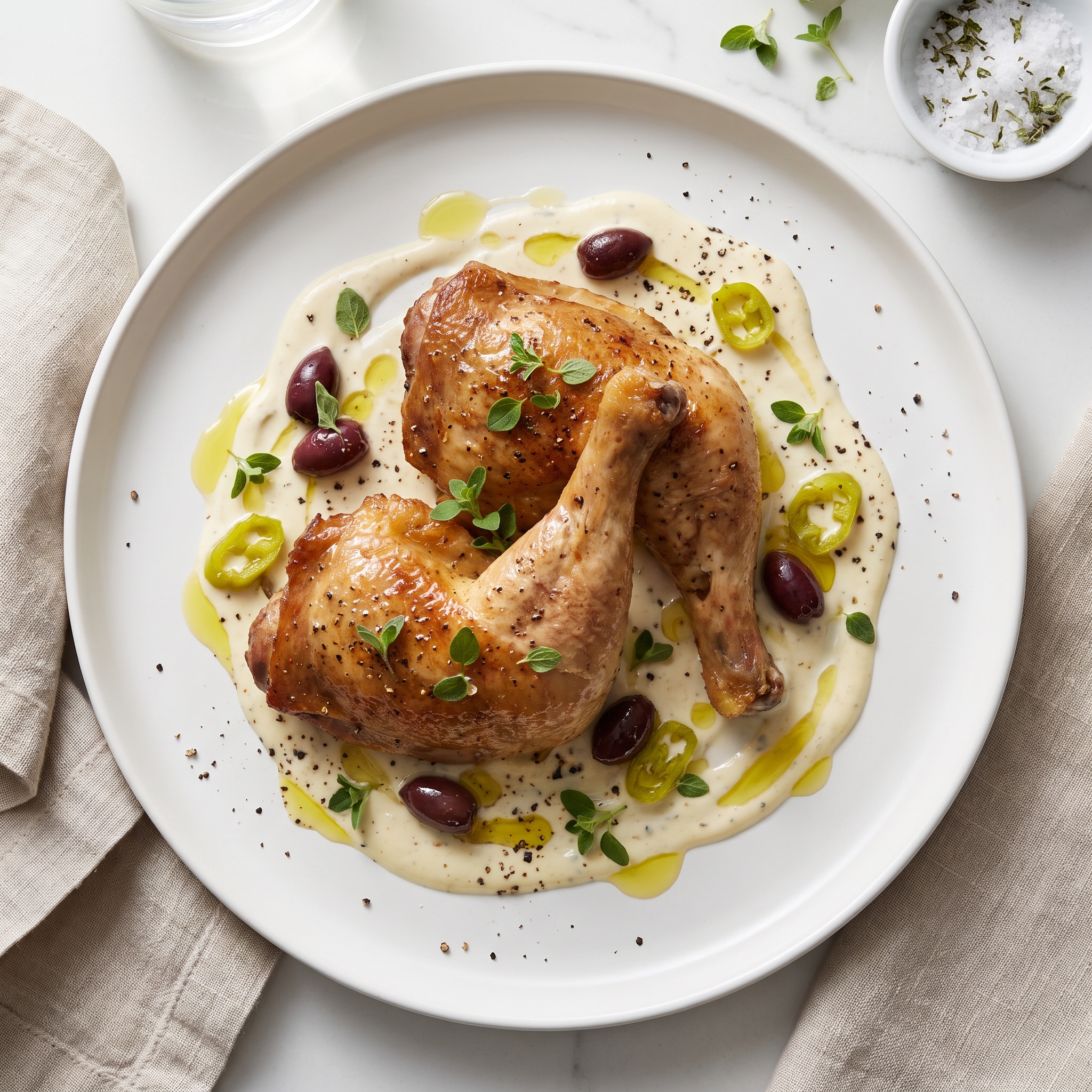 Mediterranean Chicken with Pepperoncini and Kalamatas