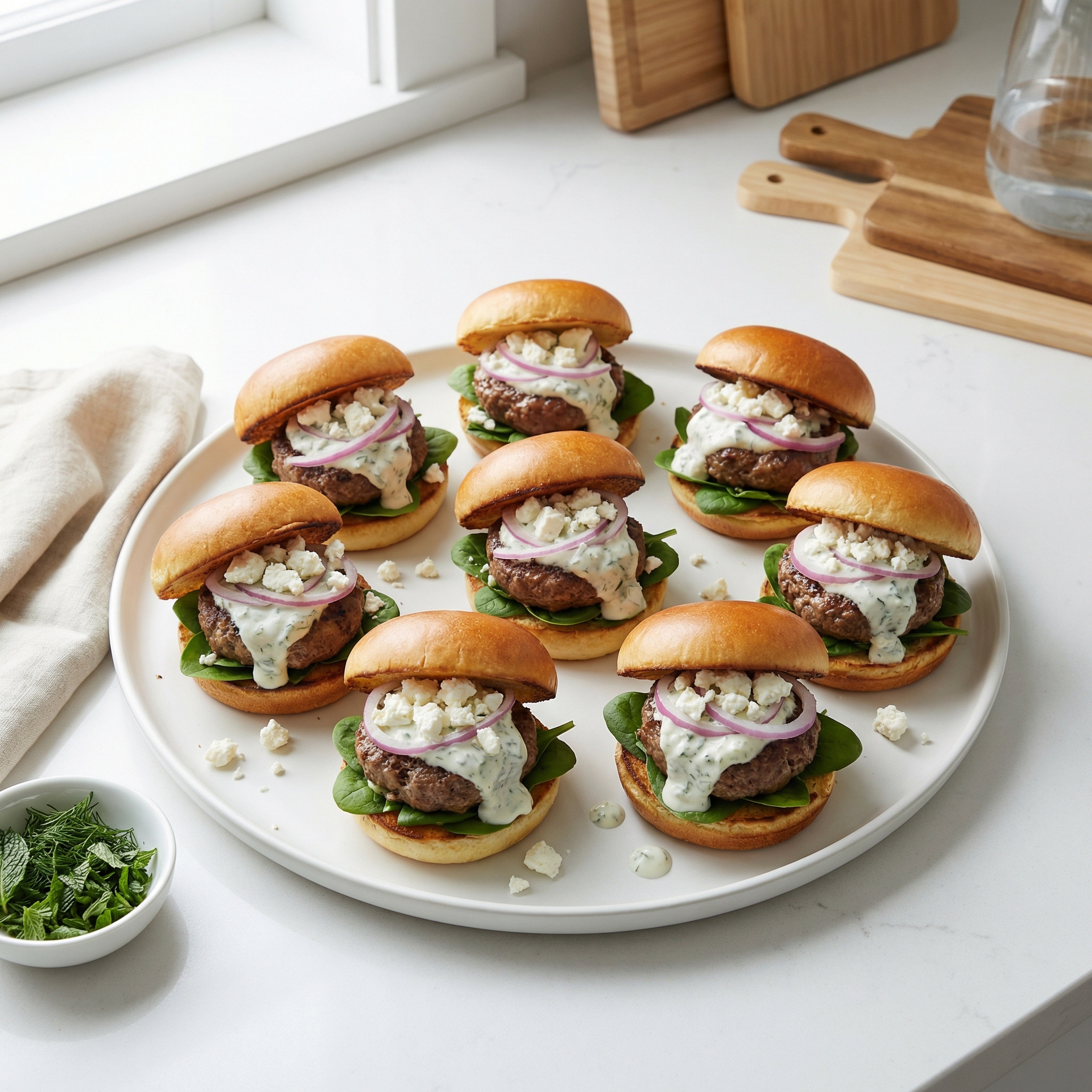 Mediterranean Lamb Mini Burgers