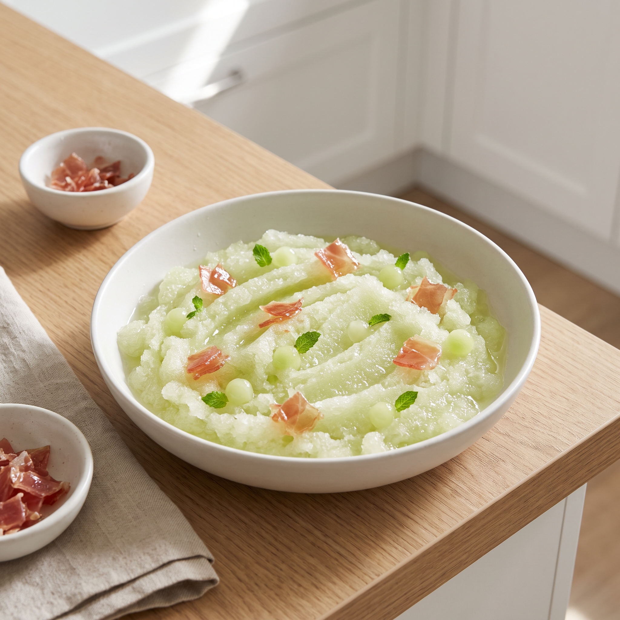 Melon Granita with Candied Prosciutto