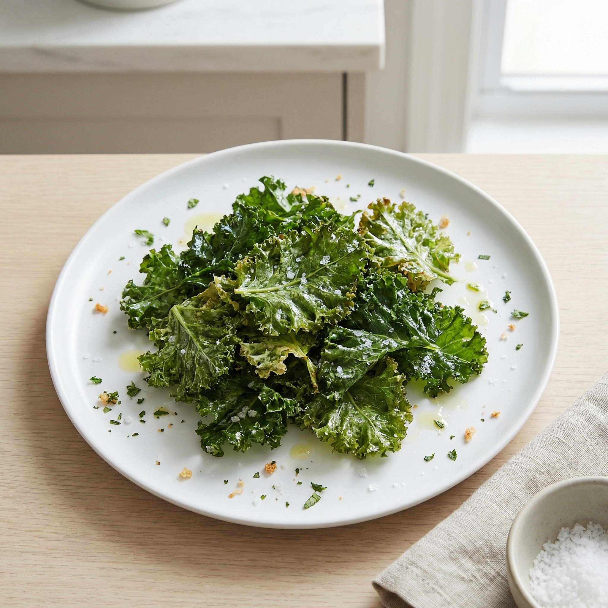 Microwave-Crisped Kale Chips