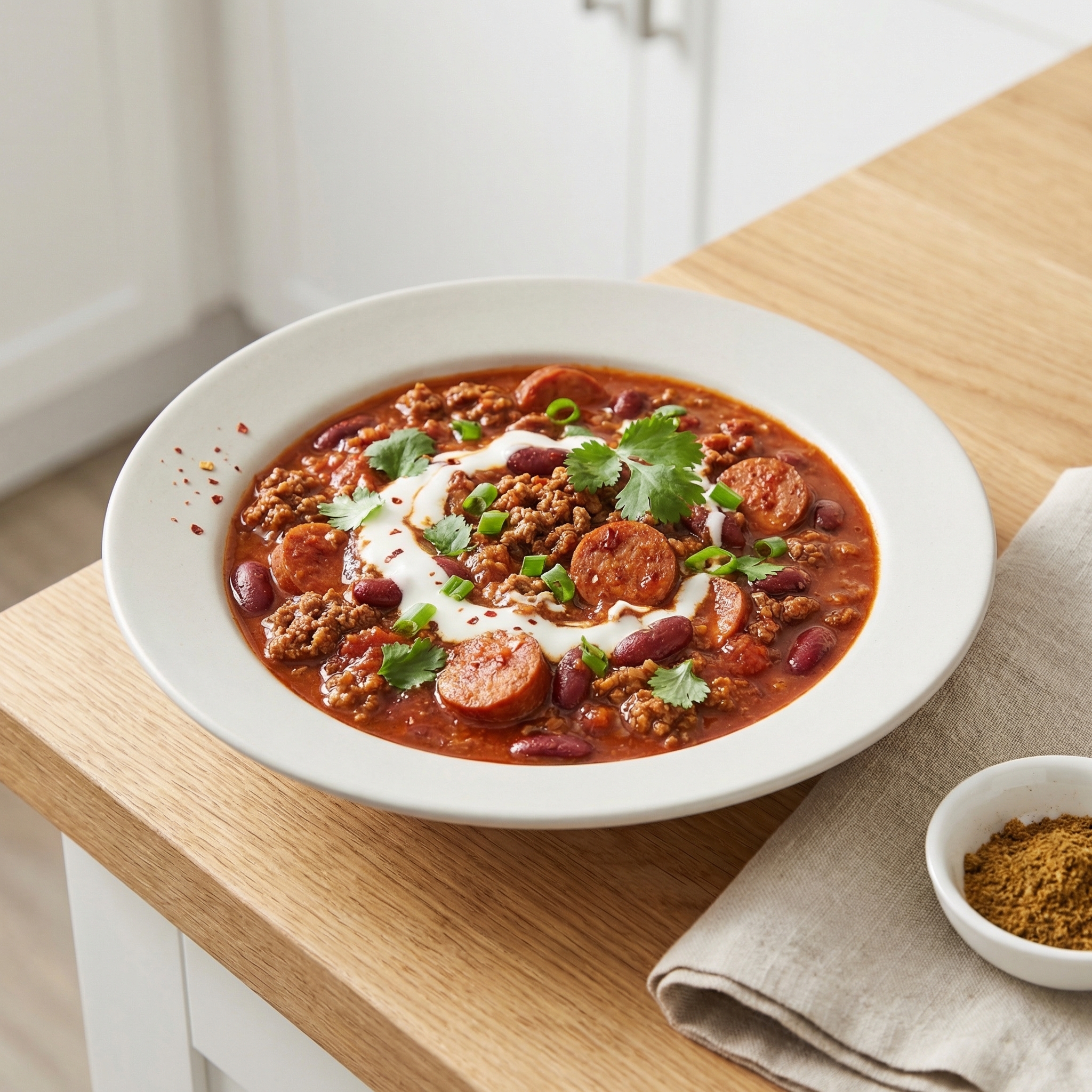 Gentle-Heat Beef and Sausage Chili