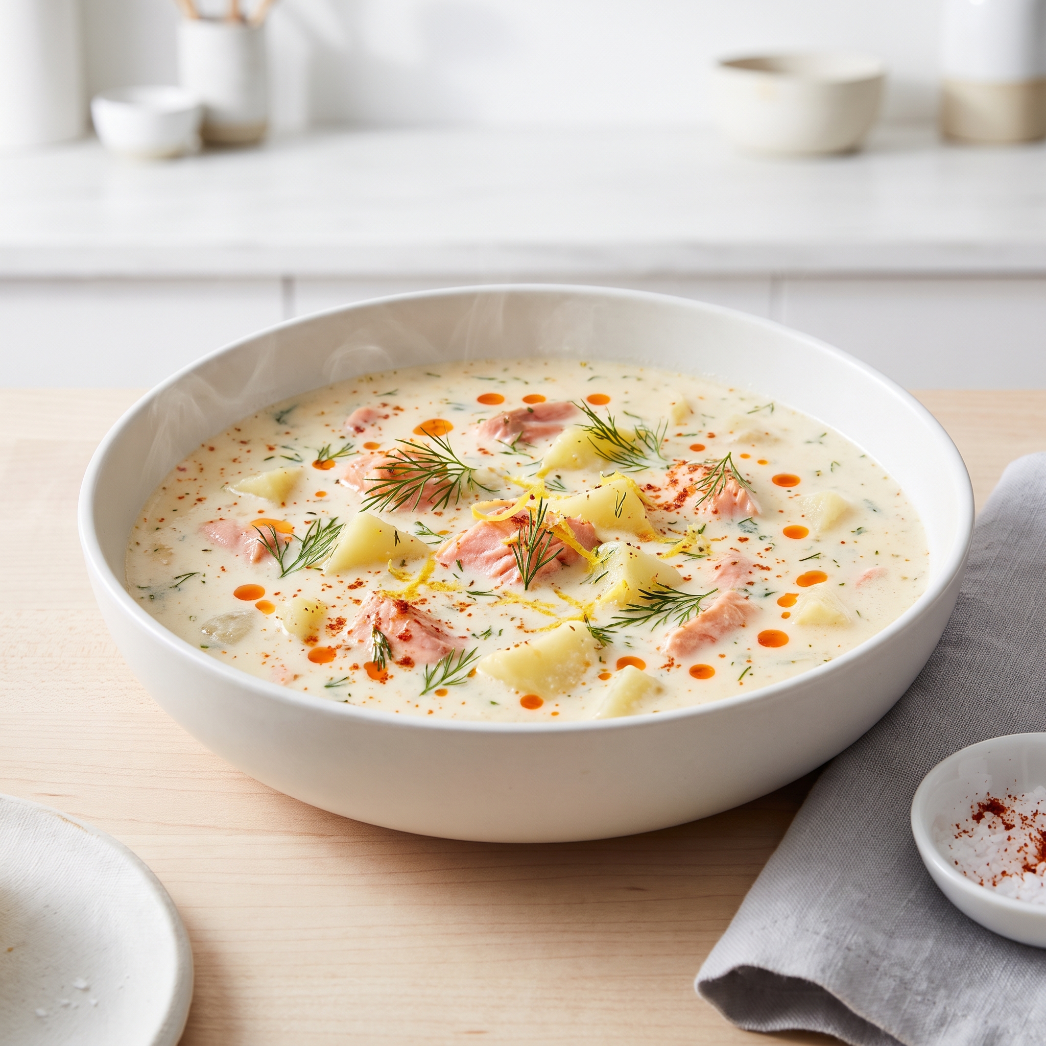 Mimi's Creamy Smoked Salmon Chowder