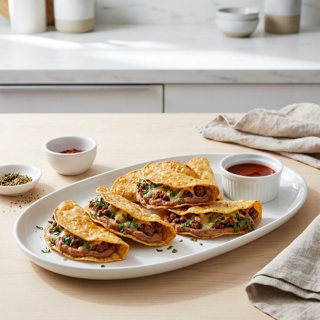 Mini Beef-and-Bean Tacos
