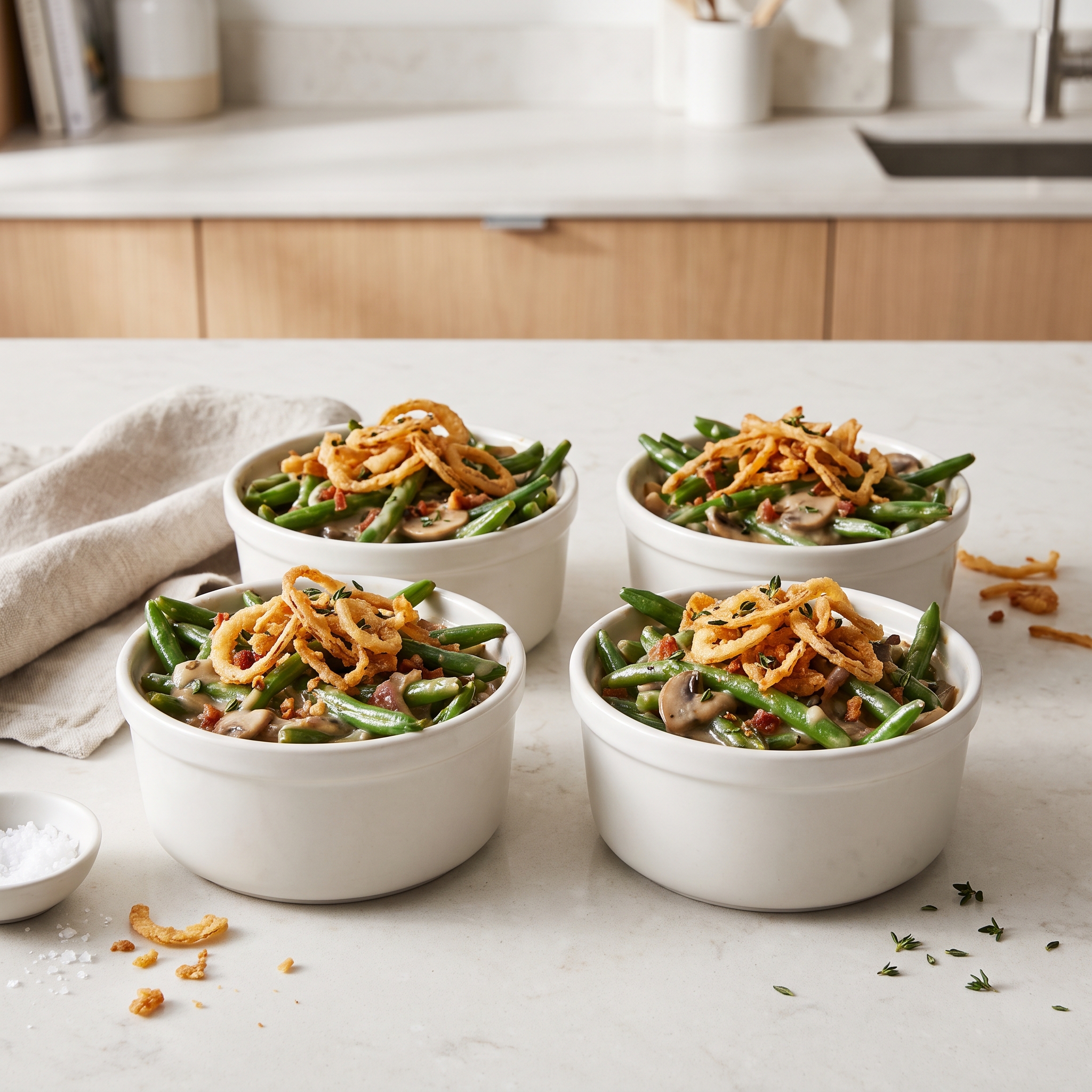 Mini Green Bean Casserole Cups
