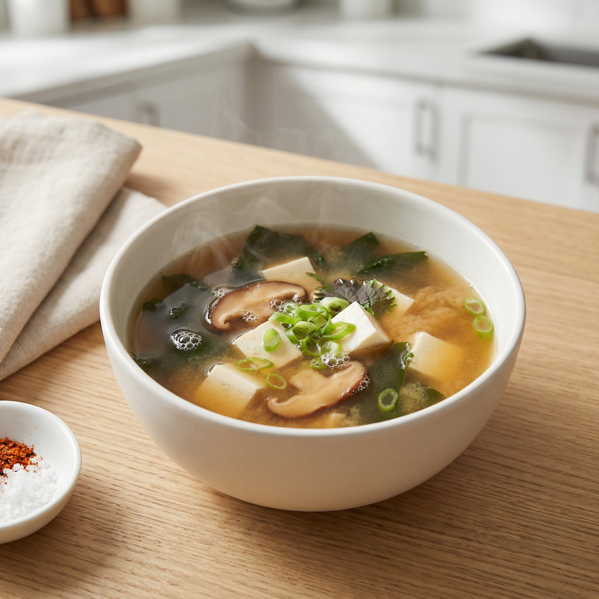 Miso Dashi Soup with Tofu and Shiitake Mushrooms