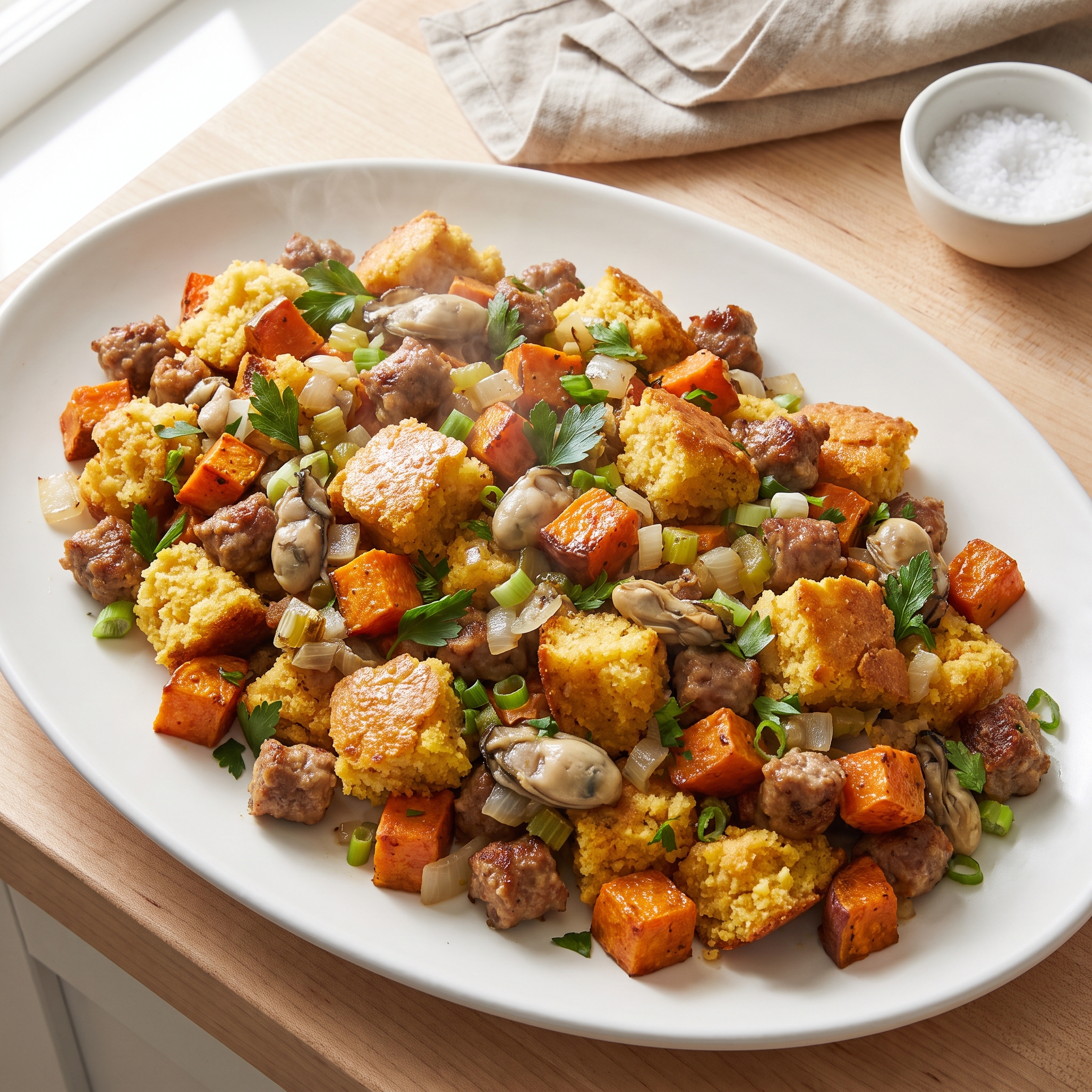 Mom's Delicious Oyster Corn Bread Dressing