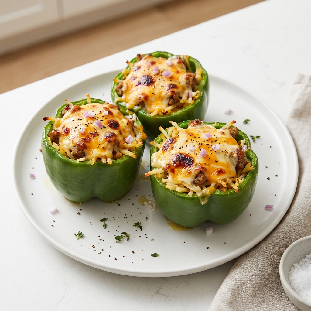 Morning Egg-and-Sausage Stuffed Peppers