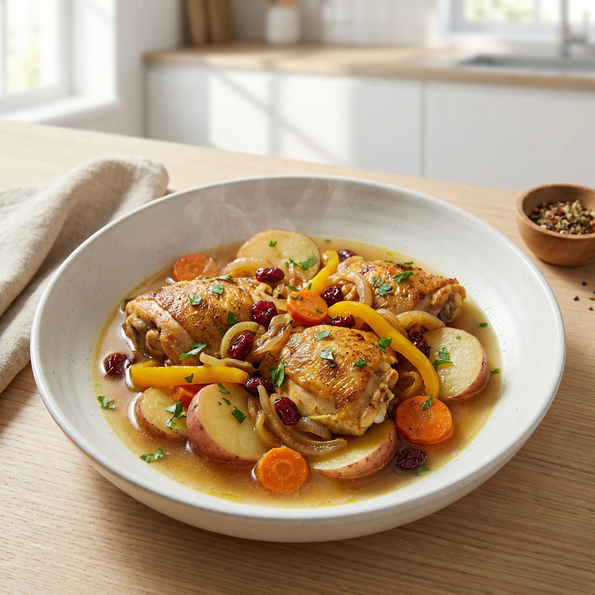 Moroccan-Style Chicken Tagine with Cranberries