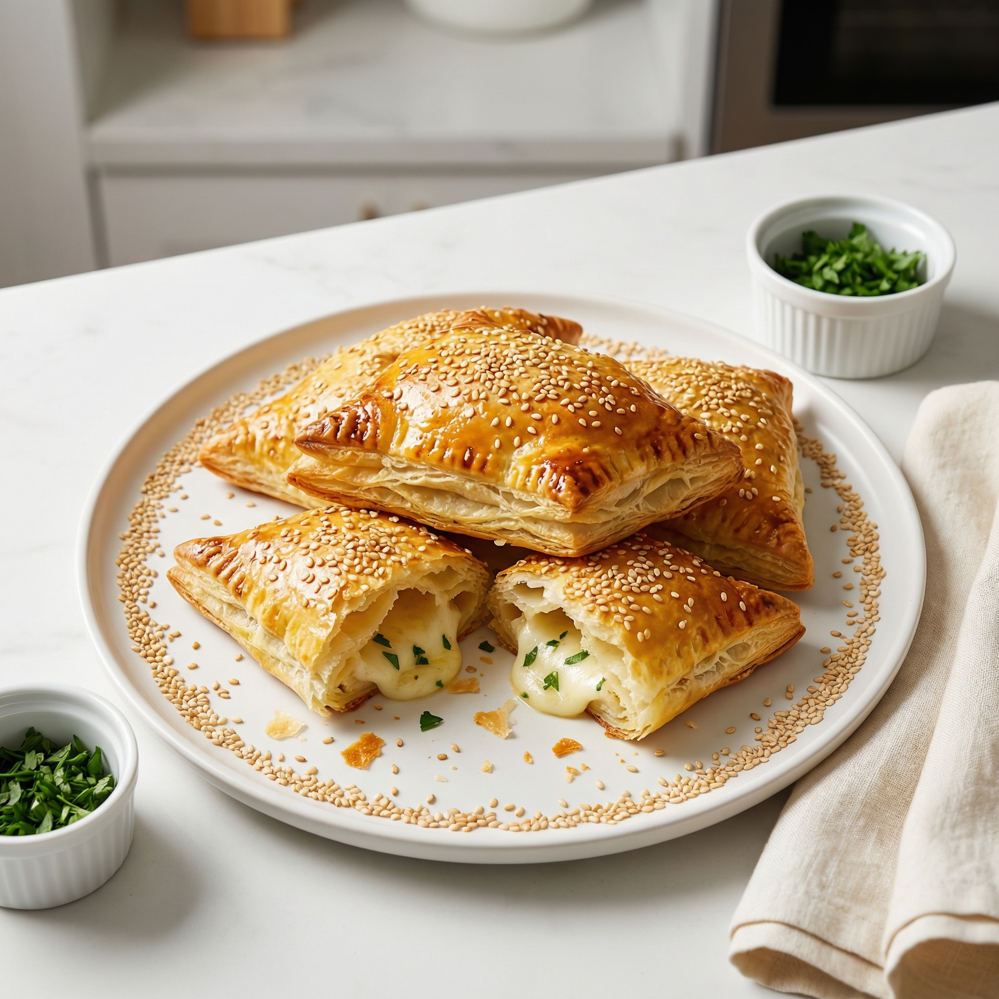 Mozzarella-Filled Puff Pastry Bourekas