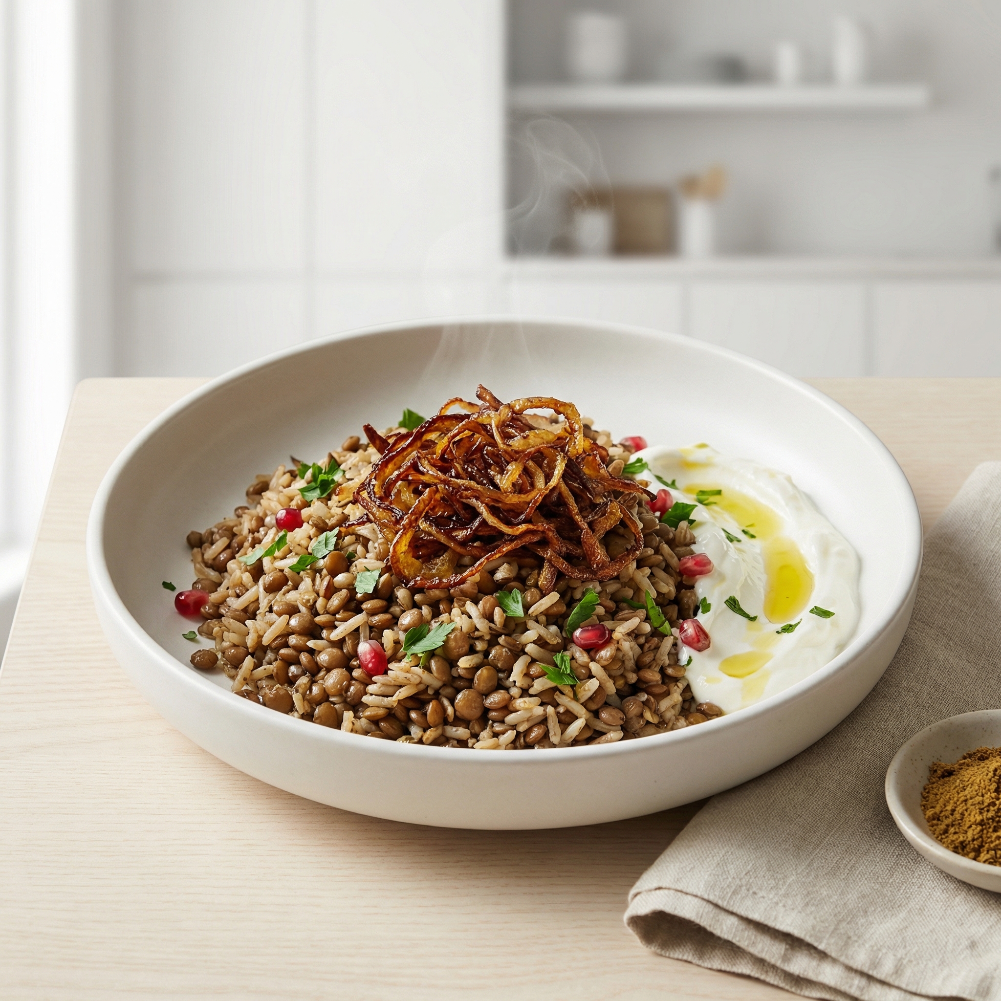 Lentils and Rice with Fried Onions (Mujadarrah)