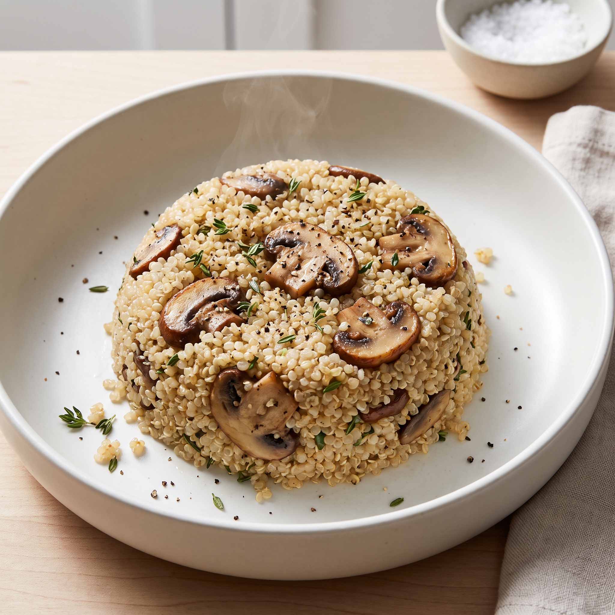 Mushroom and Thyme Quinoa Pilaf