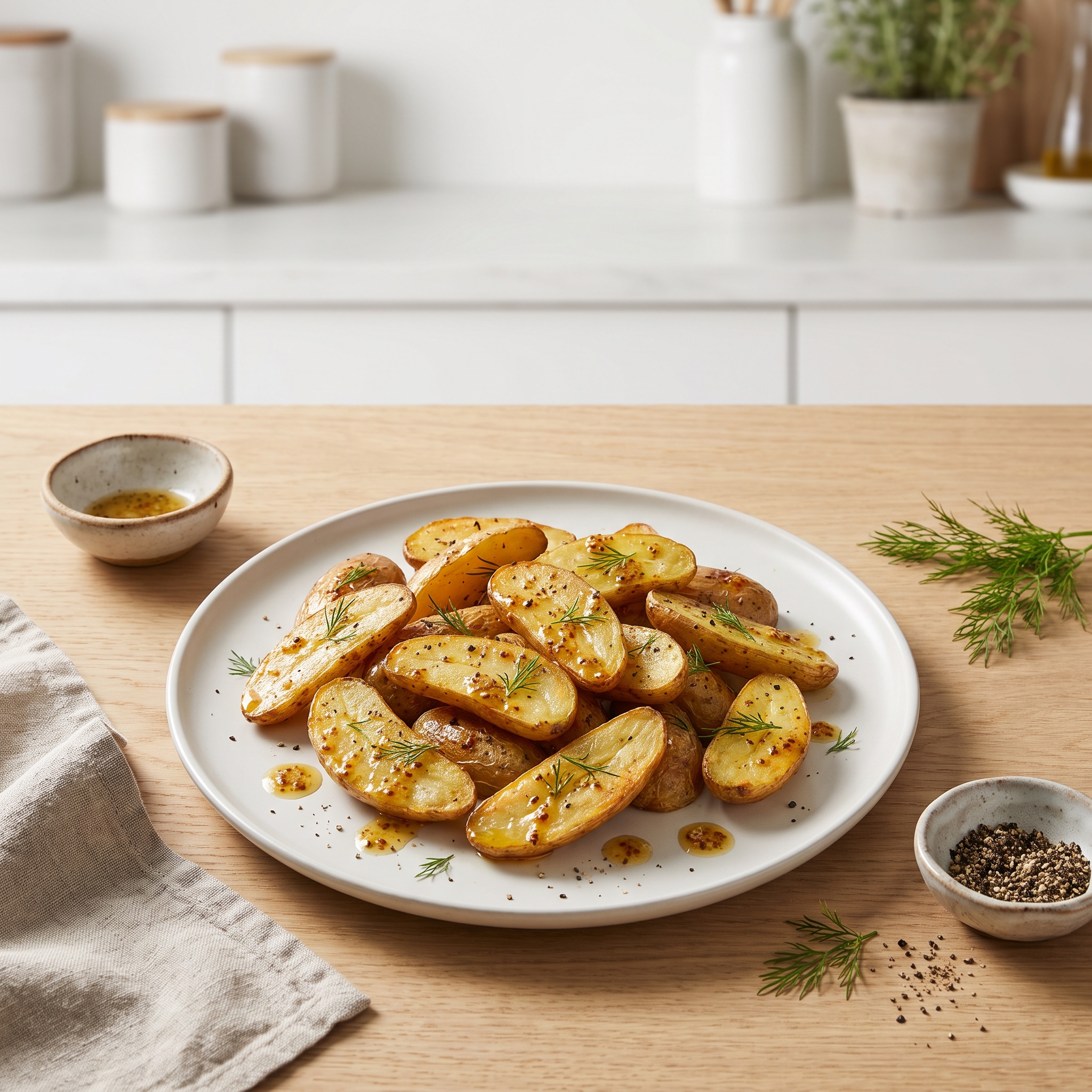 Mustard-Dill Roasted Fingerling Potatoes