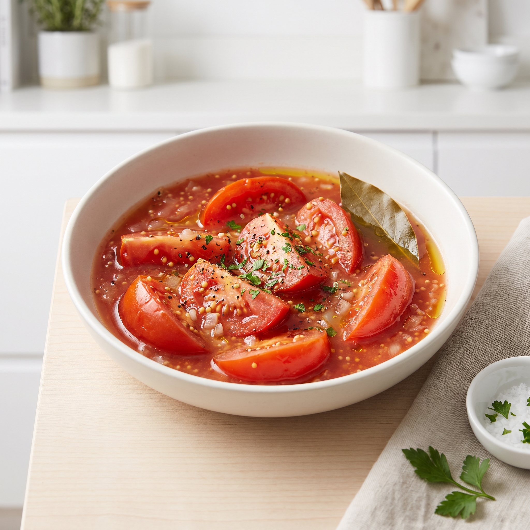 Mustard-Kissed Stewed Roma Tomatoes