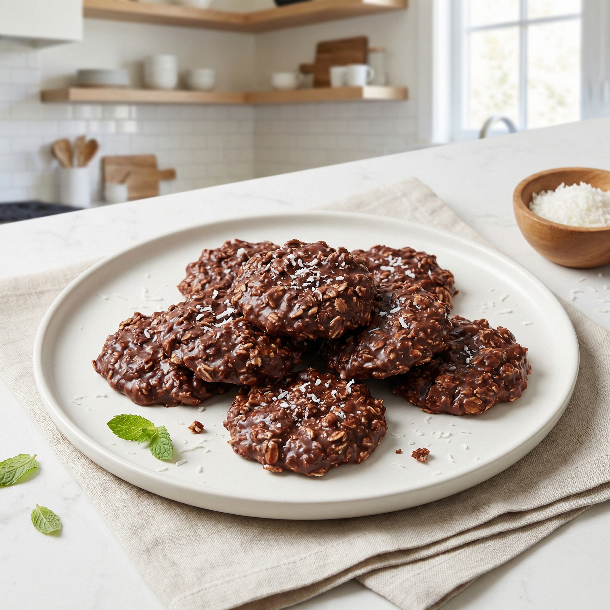 Stovetop Chocolate Coconut No-Bake Cookies