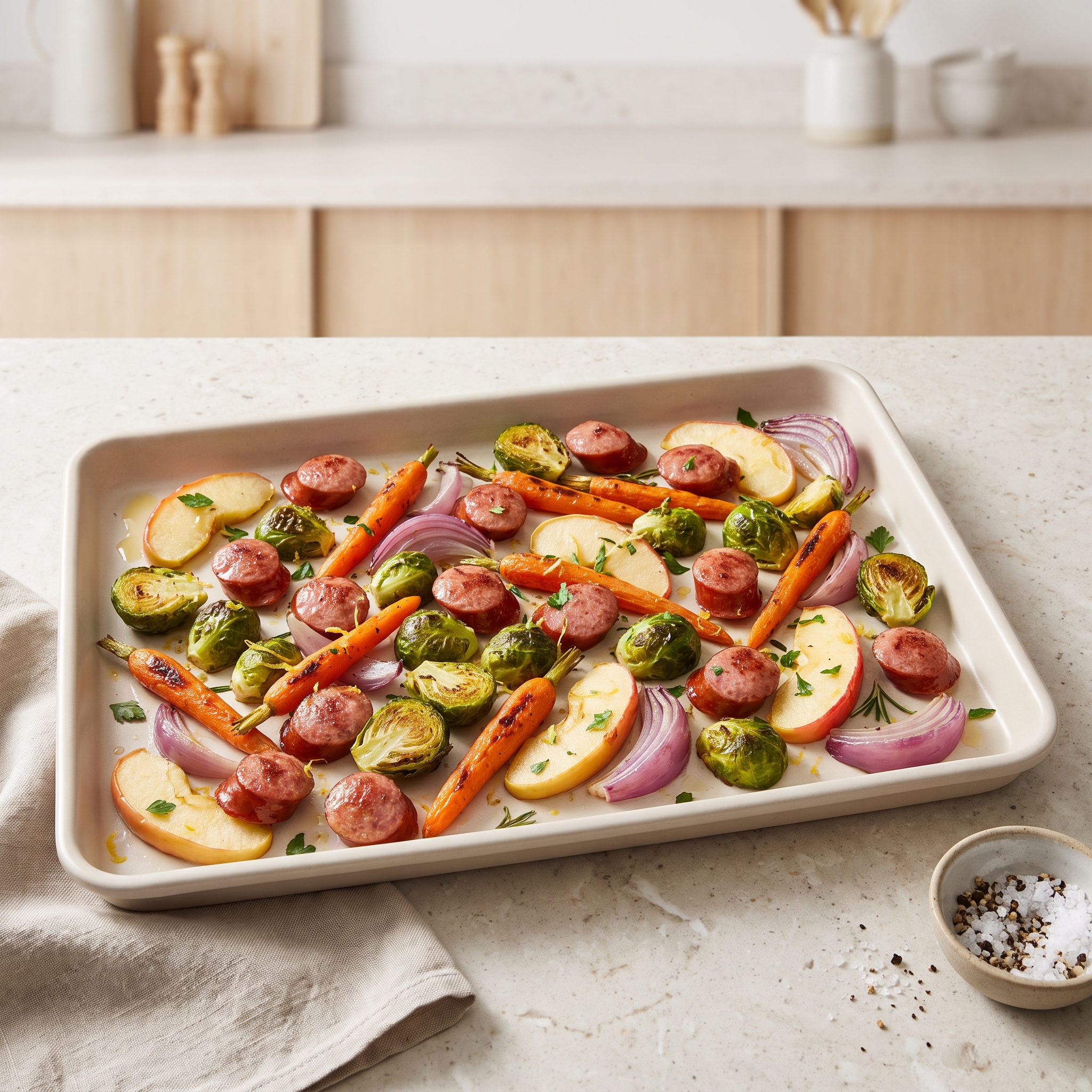 One-Pan Smoked Sausage with Apples and Root Vegetables