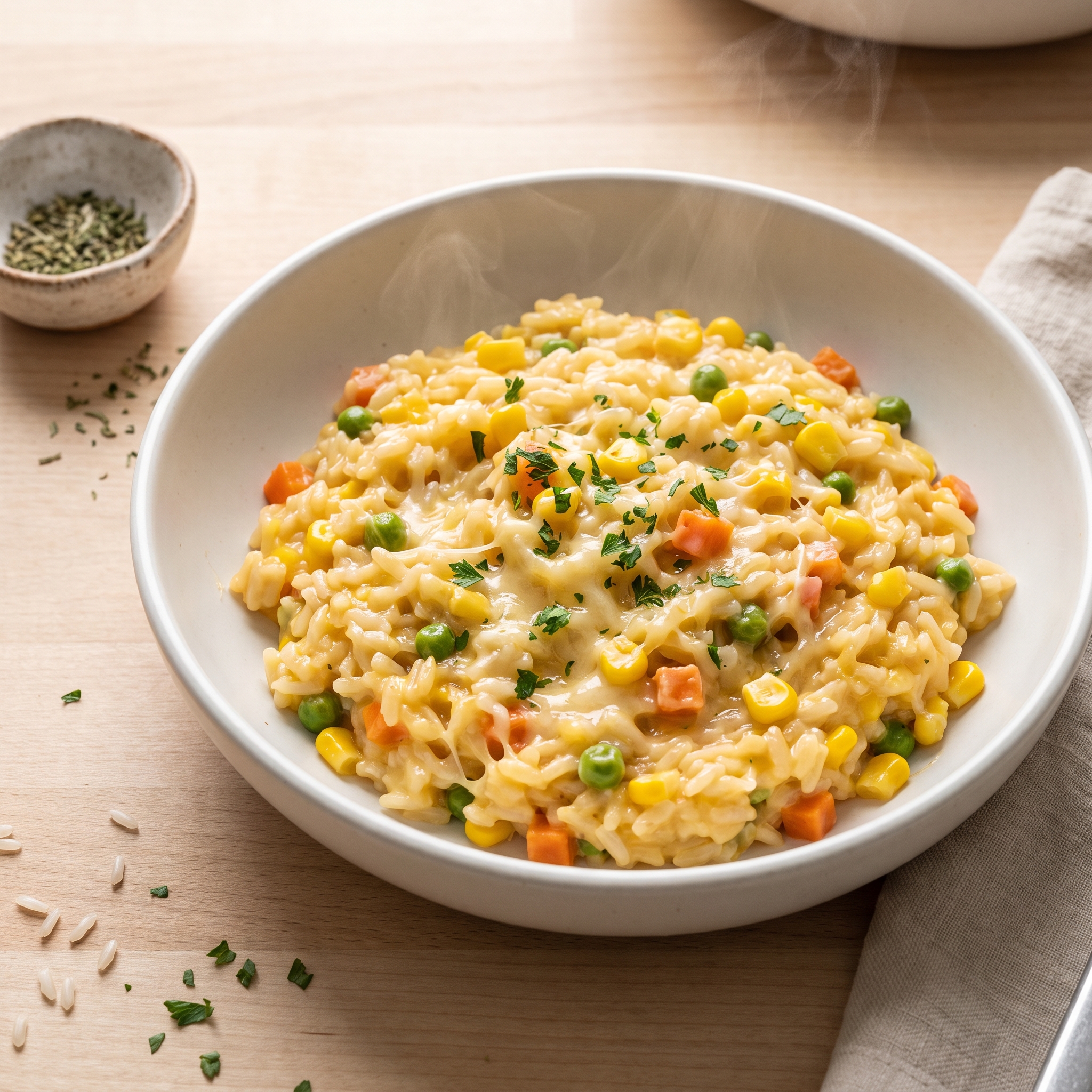 One-Pot Cheesy Veggies with Rice