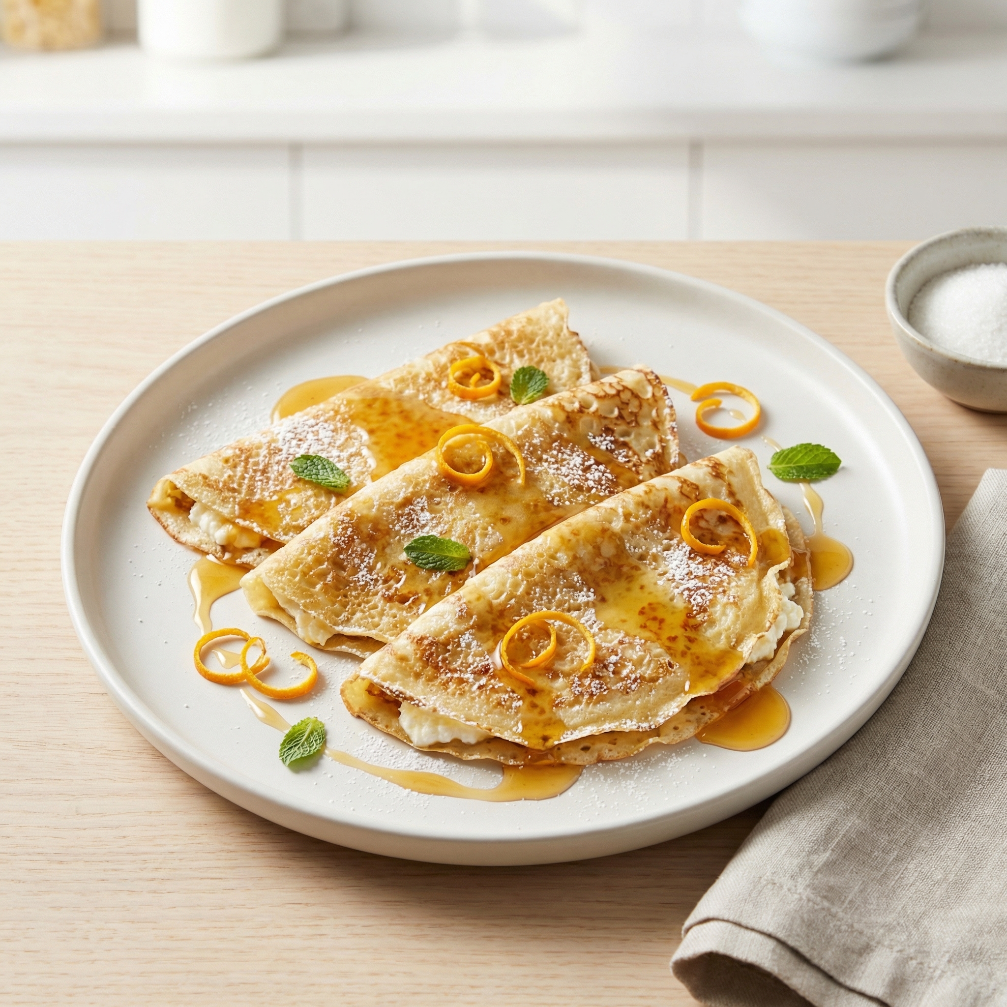 Citrus-Kissed Orange Blintzes