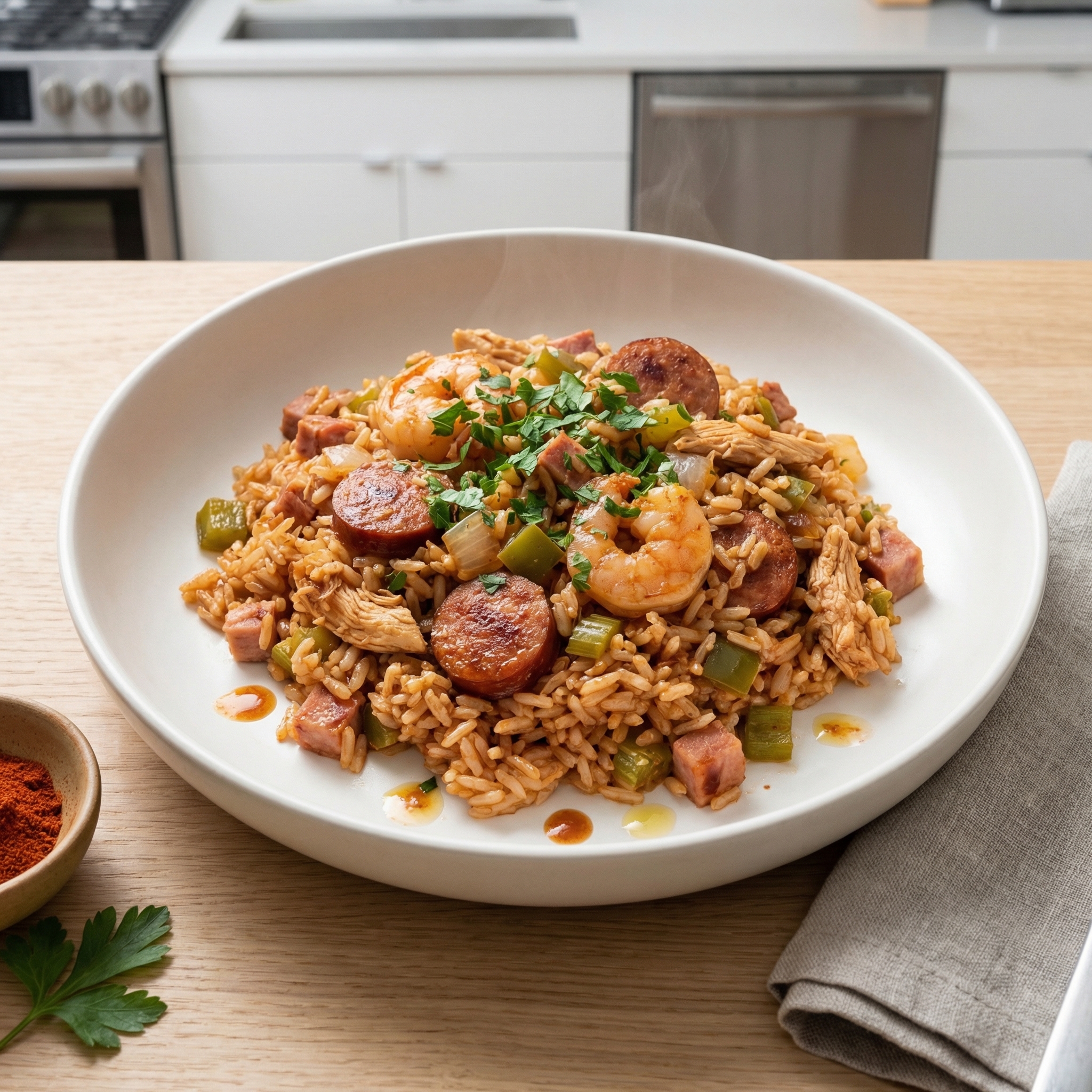 Baked Creole Jambalaya Casserole