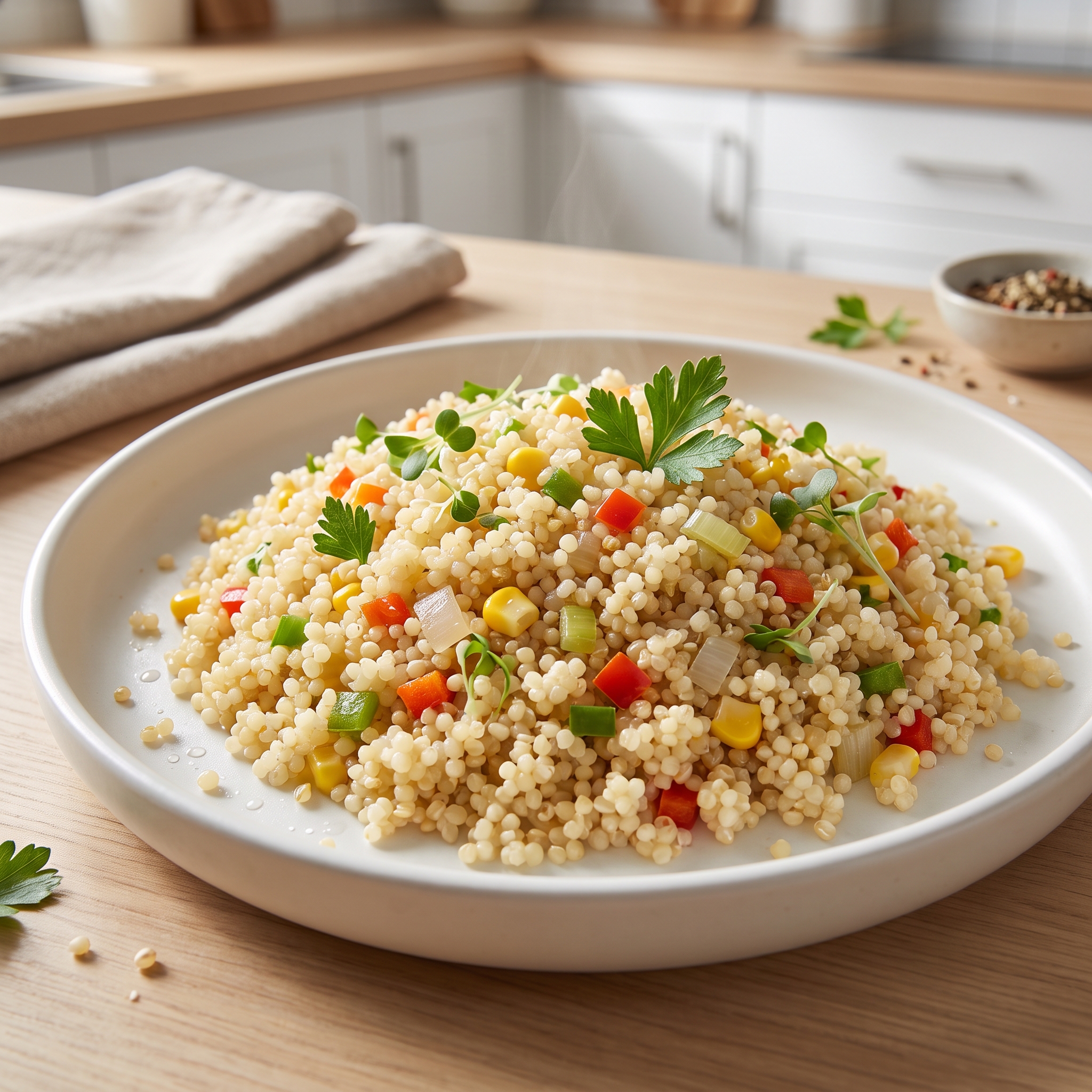 Oven-Baked Millet and Quinoa Pilaf