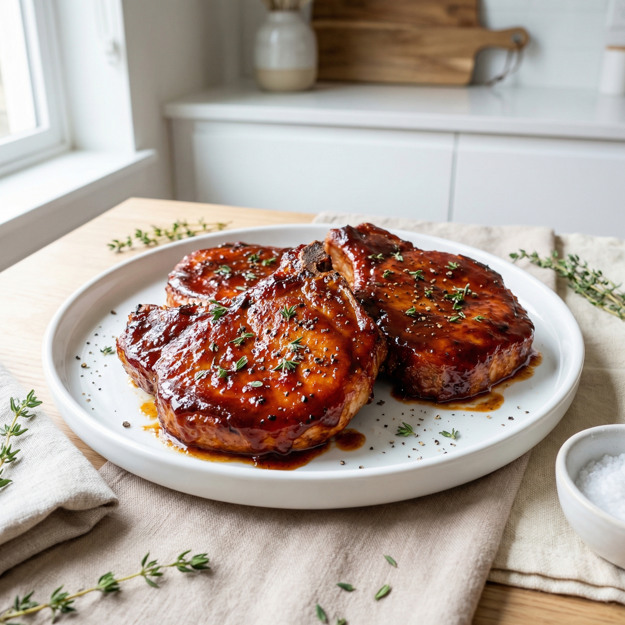 Beer-Braised Pork Chops with Sweet-Tangy Glaze