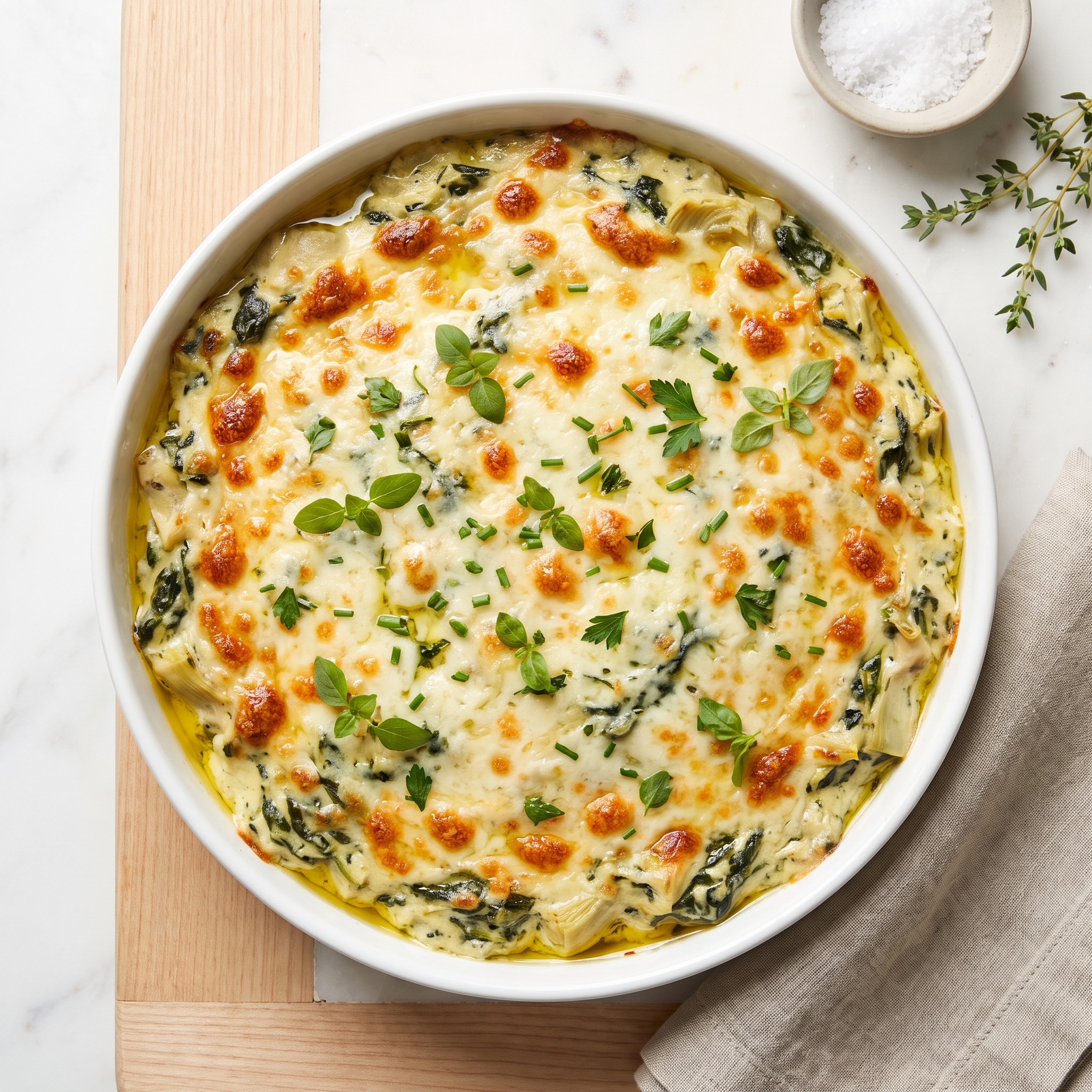 Oven-Baked Spinach and Artichoke Dip (No Mayo)