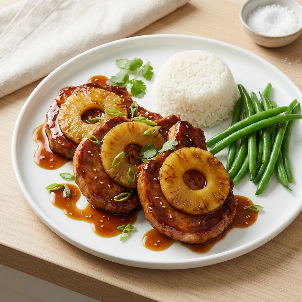 Oven-Baked Teriyaki Pork Chops with Pineapple