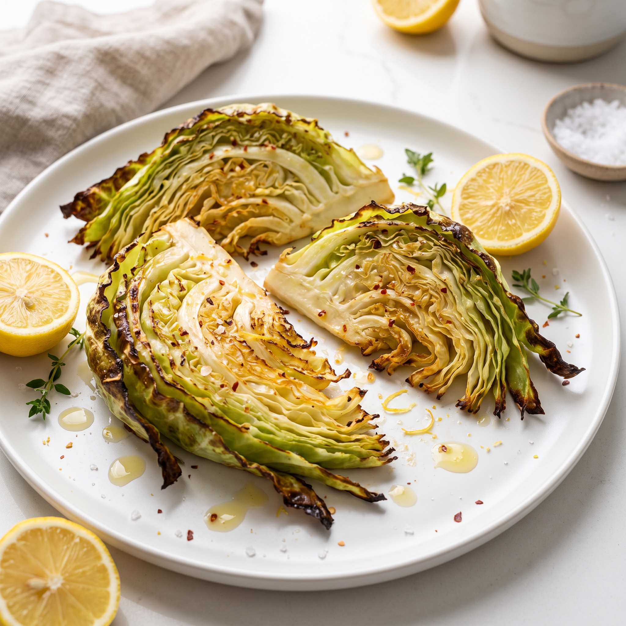 Oven-Roasted Cabbage Wedges with Lemon