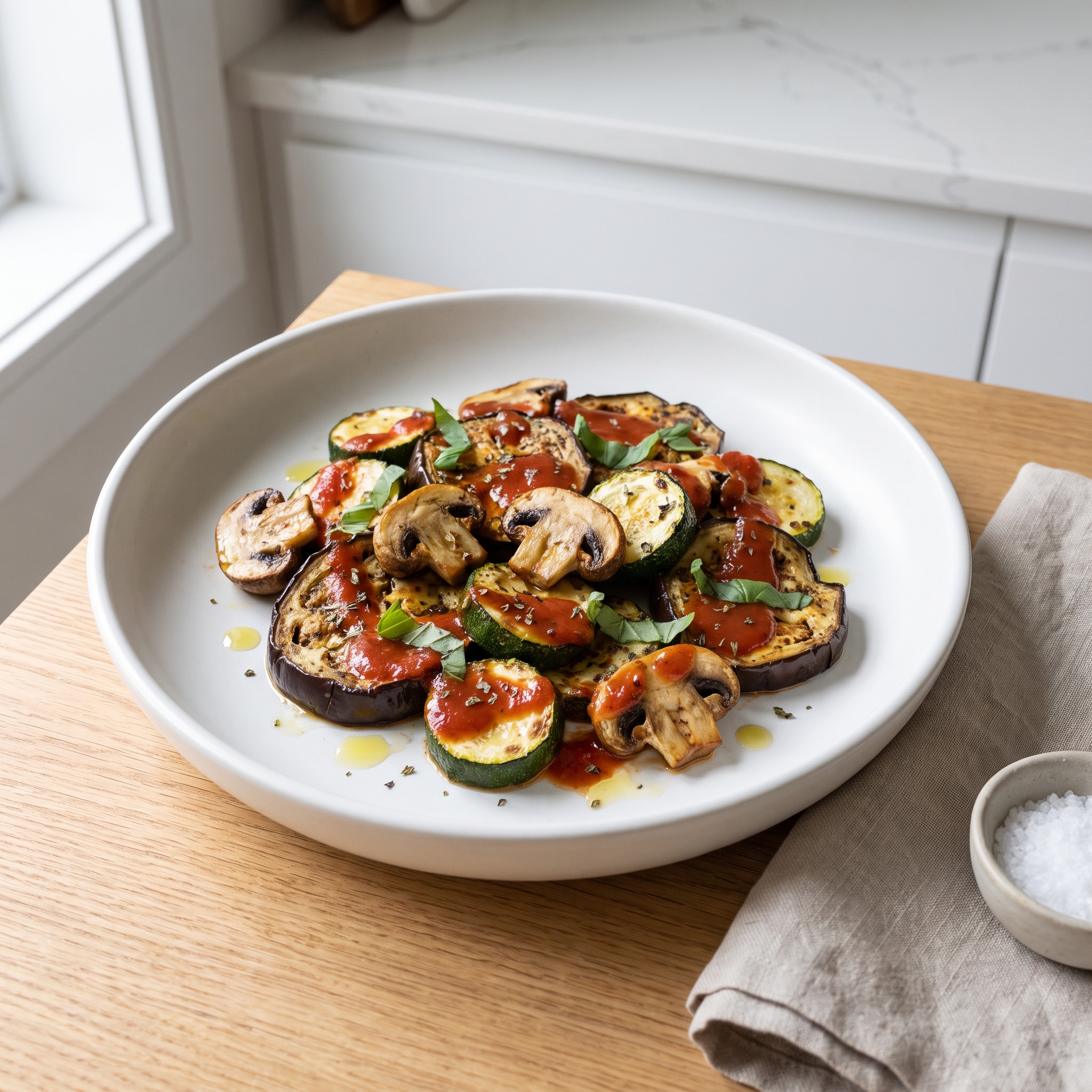 Oven-Roasted Eggplant with Mushrooms