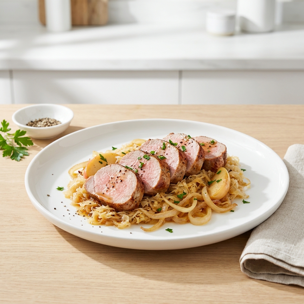 Oven-Roasted Pork Tenderloin with Sauerkraut