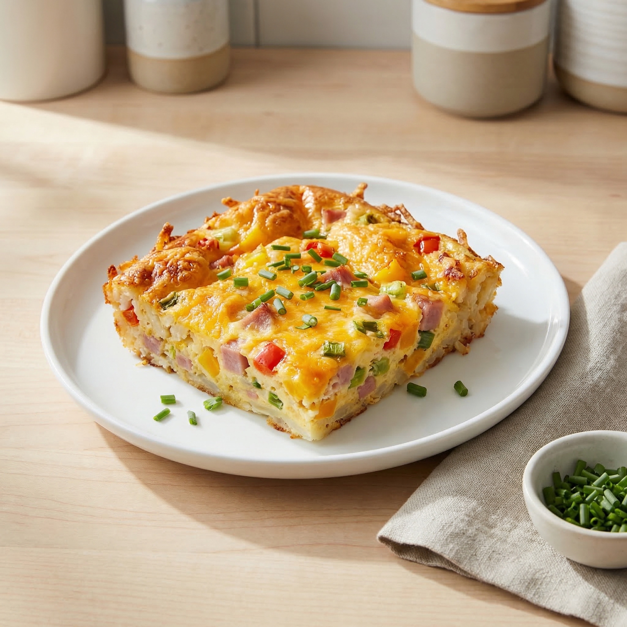 Overnight Slow-Cooker Ham and Cheese Breakfast Bake